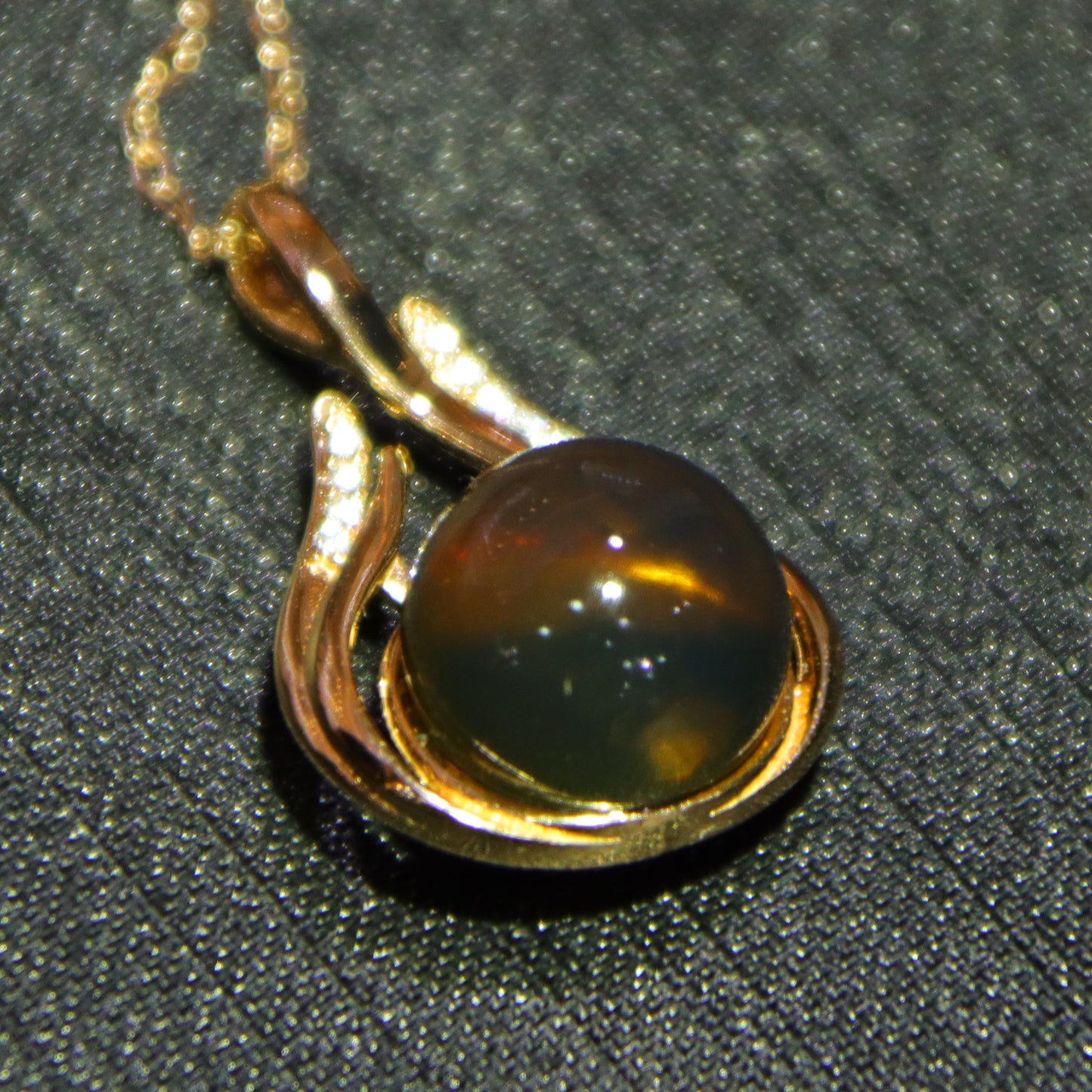 Natural Mexican Blue Amber Teardrop Gemstone necklace 10mm Round Bead