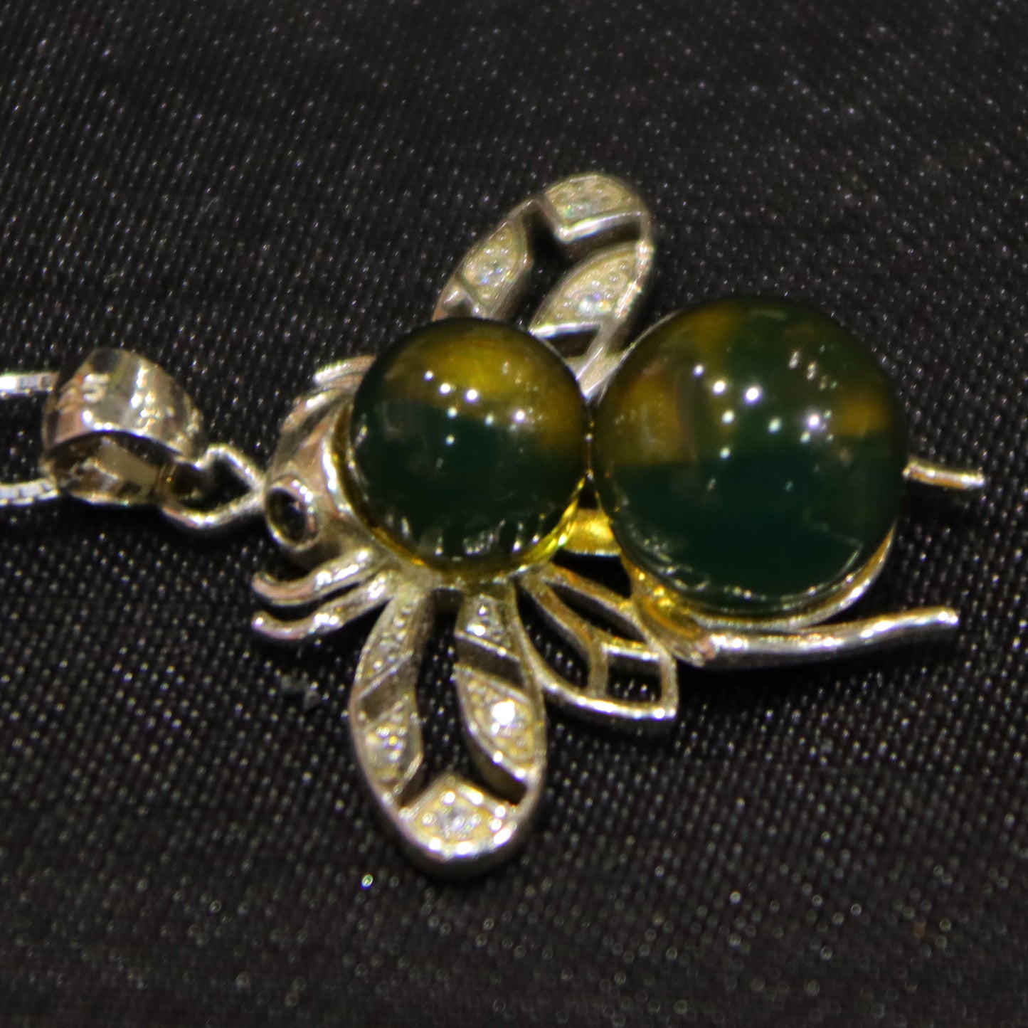 925 Sterling Silver with Natural Mexico Blue Amber Bee Pendant with 8mm and 9mm Beads - Natural Jewelry