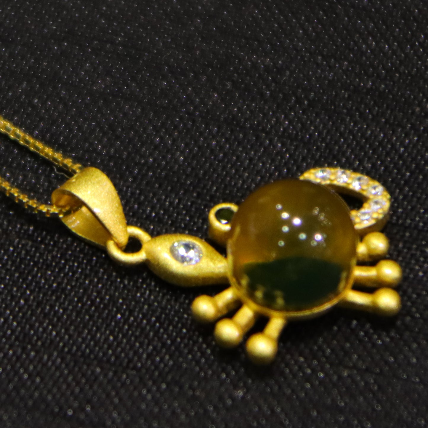 Natural Mexico Blue Amber Crab Necklace - Handmade 7mm Round Bead Jewelry