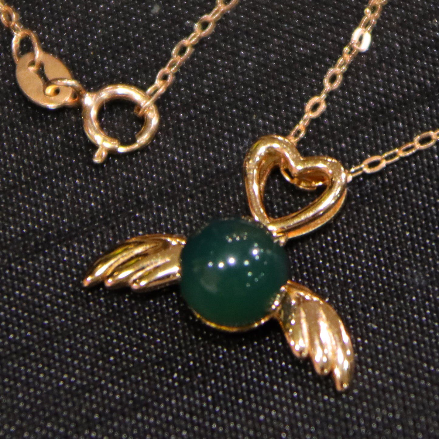 925 Sterling Silver Pendant with Natural Mexico Blue Amber Heart Angel Charm, 7mm Bead