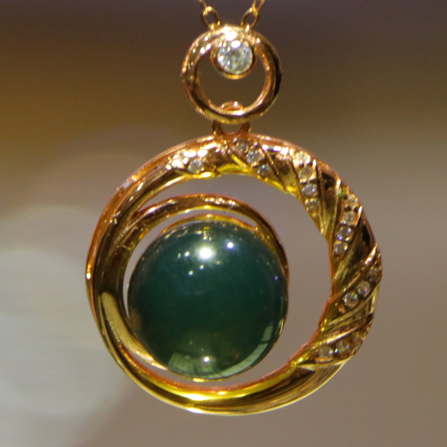 925 Sterling Silver Geometric Pendant with Natural Mexico Blue Amber Gemstone