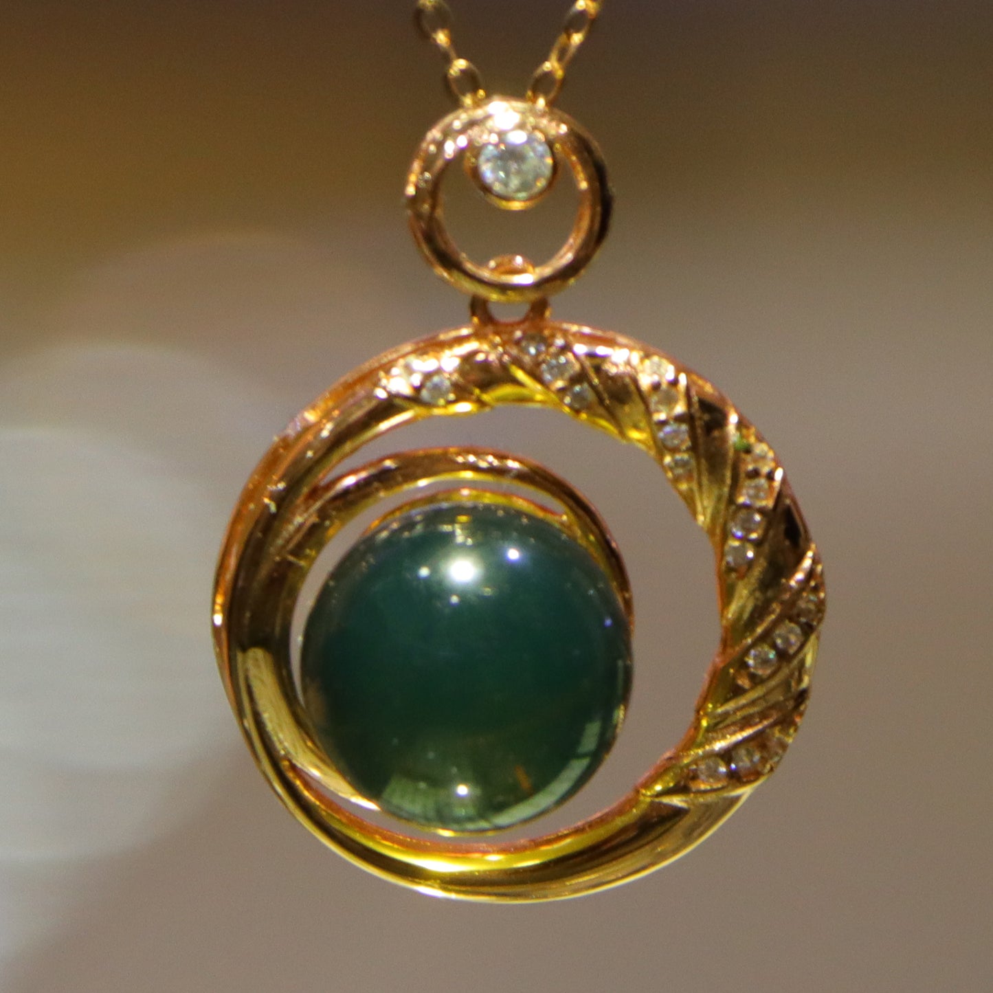 925 Sterling Silver Geometric Pendant with Natural Mexico Blue Amber Gemstone