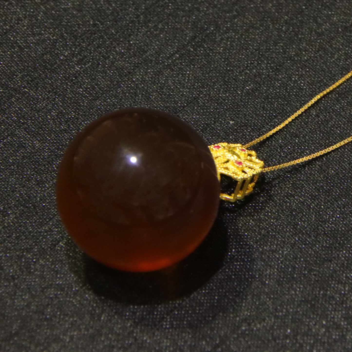 Vintage Blue Amber Women's Birthday Necklace Pendant