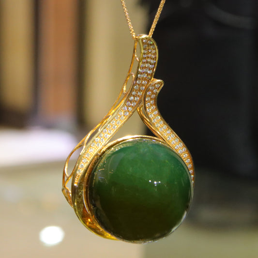 925 silver blue amber diameter 39mm 0.048kg ladies necklace pendant