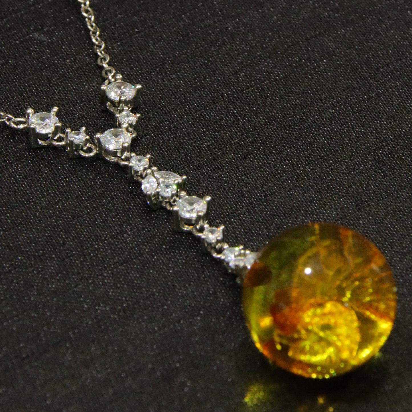 Fashion blue amber diameter 19mm 0.01kg ladies necklace pendant