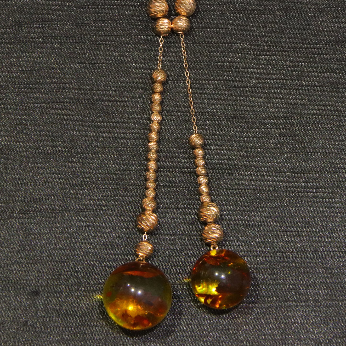Retro simple blue amber diameter 15 18mm 0.011kg women's necklace pendant