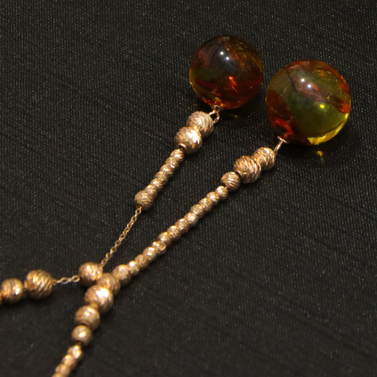 Retro simple blue amber diameter 15 18mm 0.011kg women's necklace pendant