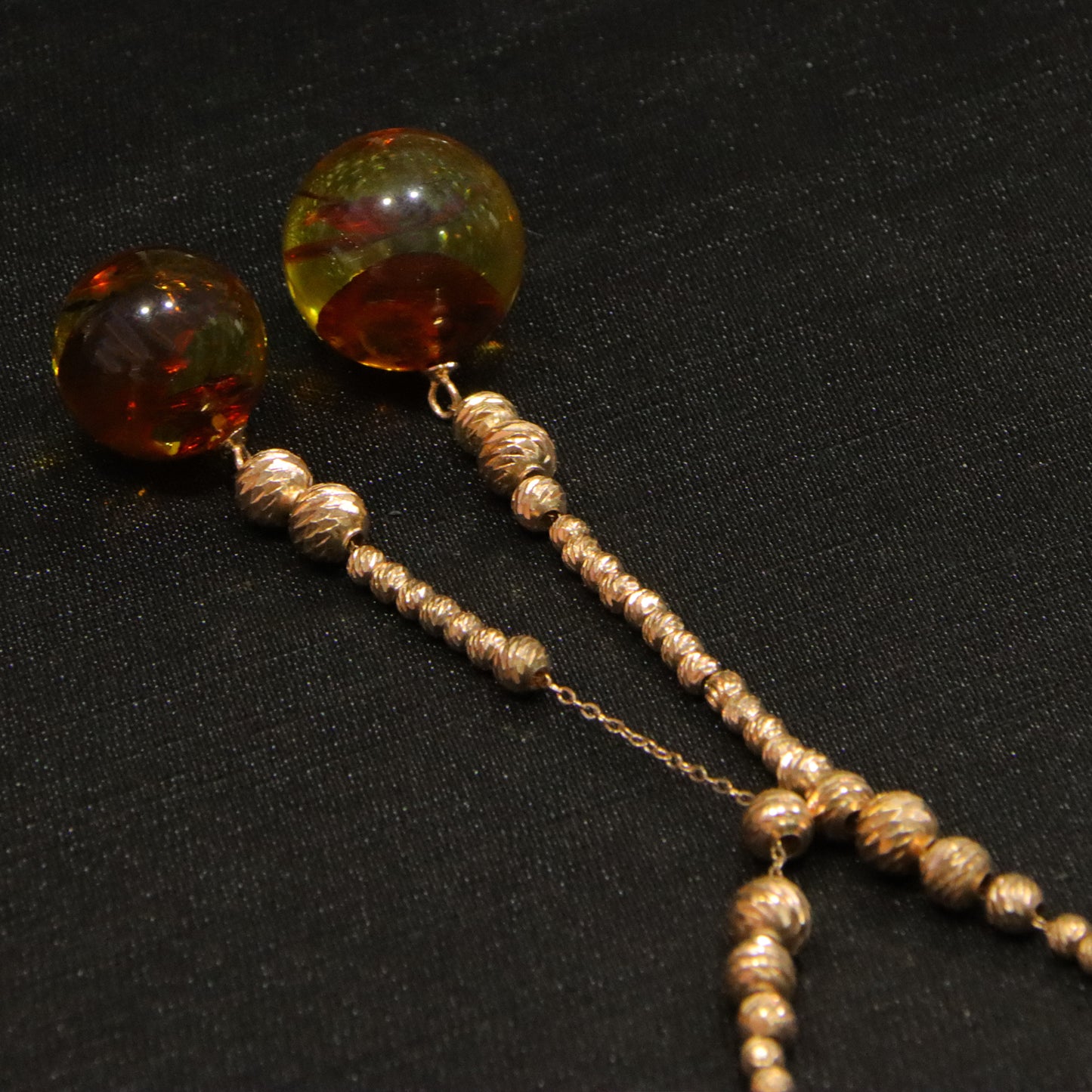 Retro simple blue amber diameter 15 18mm 0.011kg women's necklace pendant