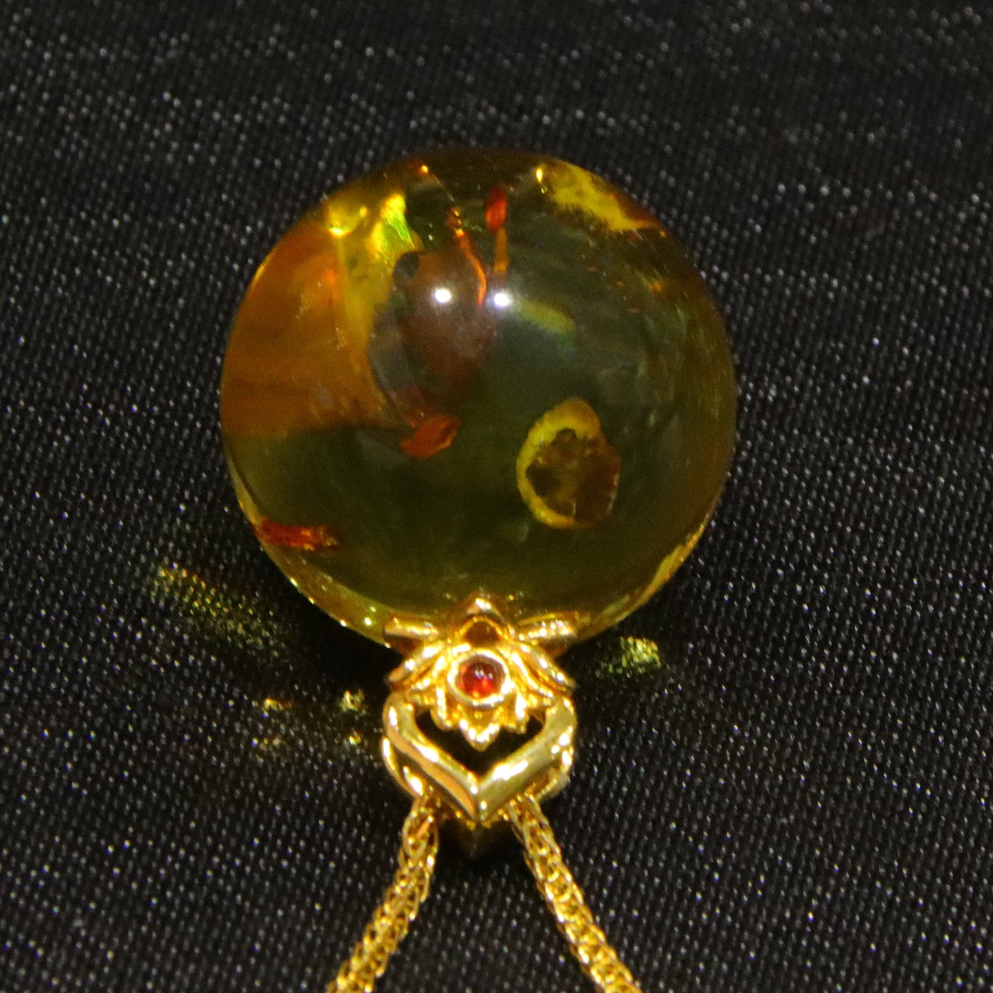 925 silver fashion blue amber diameter 17mm 0.005kg ladies necklace pendant