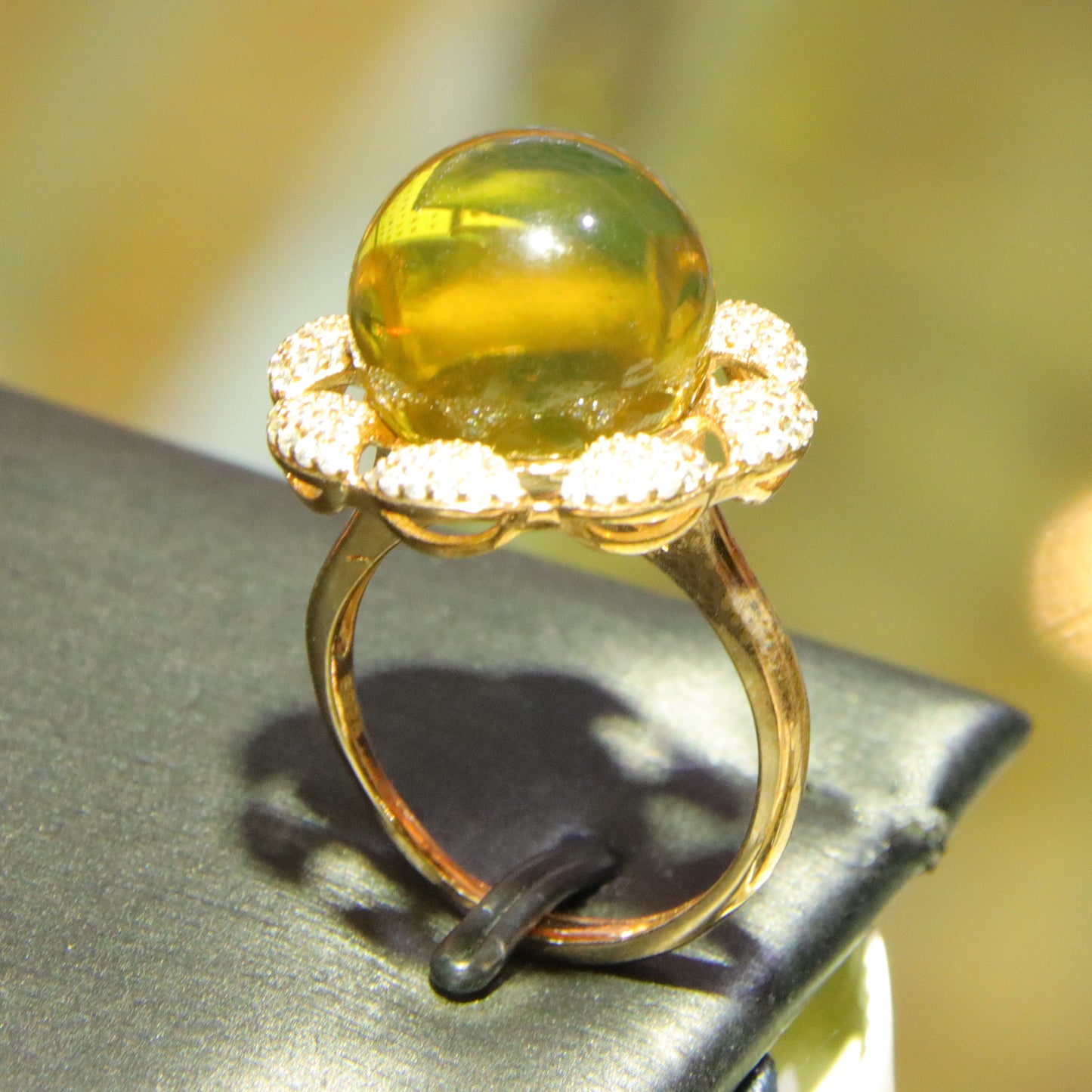 925 silver fashion blue amber diameter 13.6mm 0.005kg women's ring