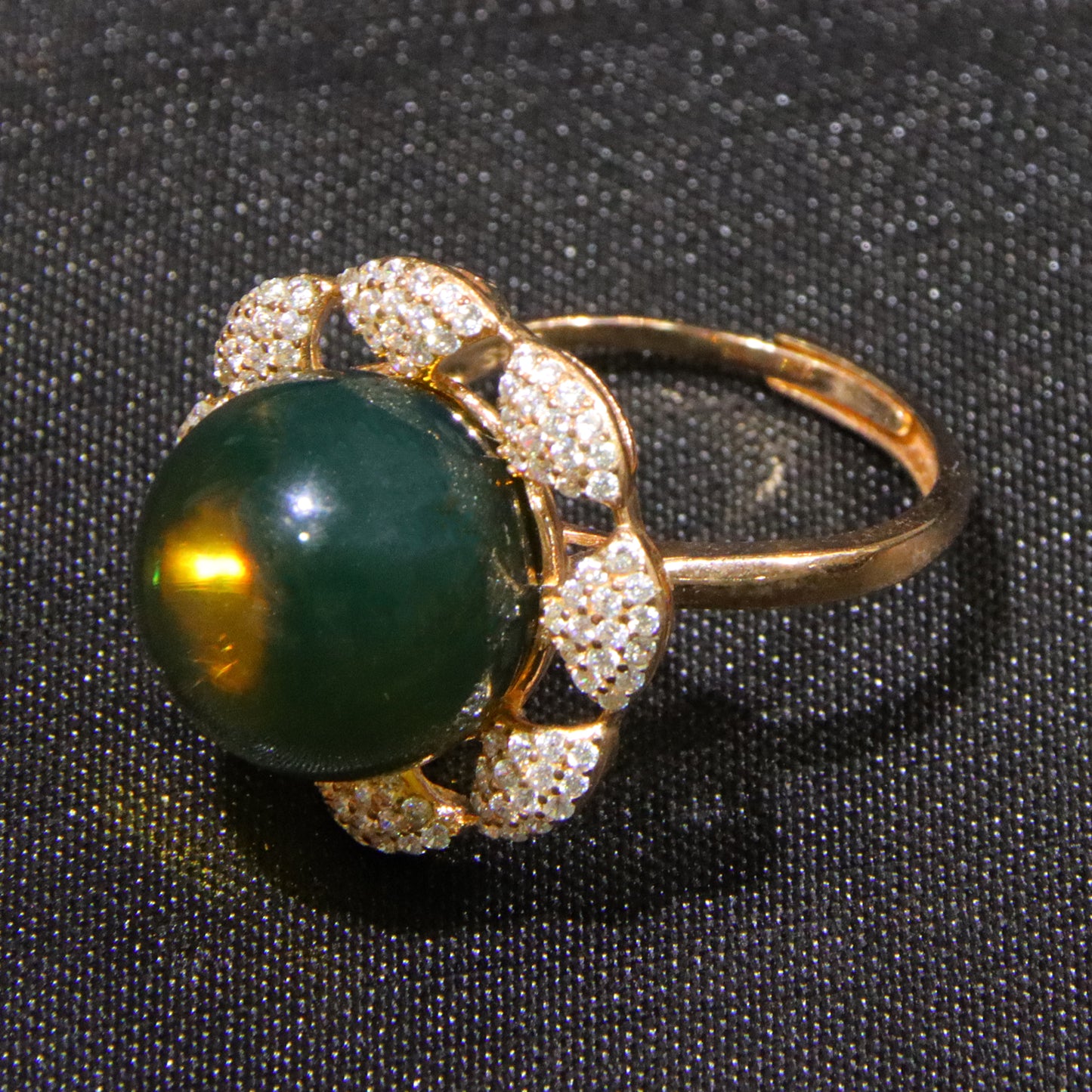 925 silver fashion blue amber diameter 13.6mm 0.005kg women's ring