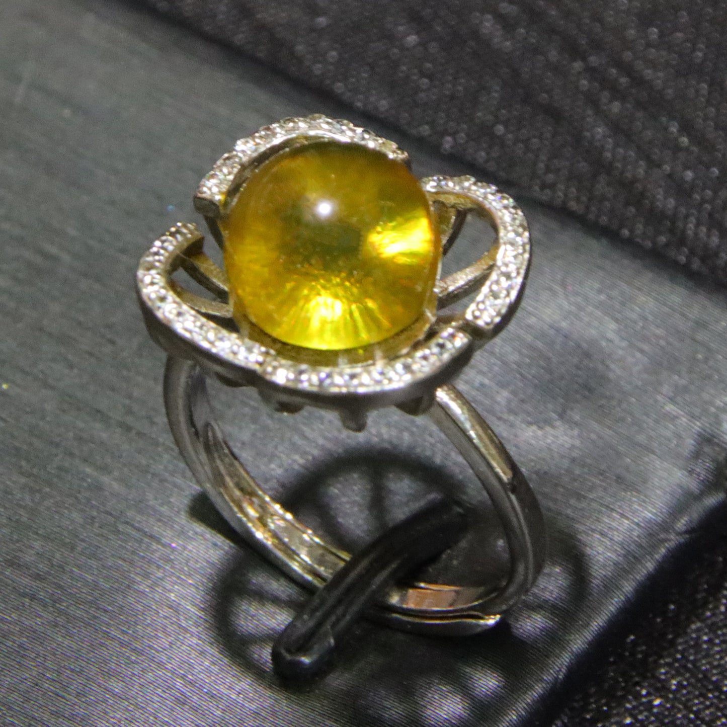 925 silver fashion blue amber diameter 9mm 0.004kg women's ring