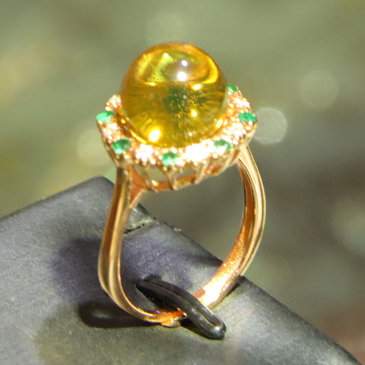 925 silver fashion blue amber diameter 11mm 0.004kg women's ring