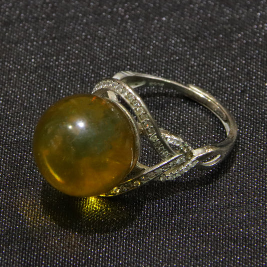 925 silver fashion blue amber diameter 14mm 0.004kg women's ring