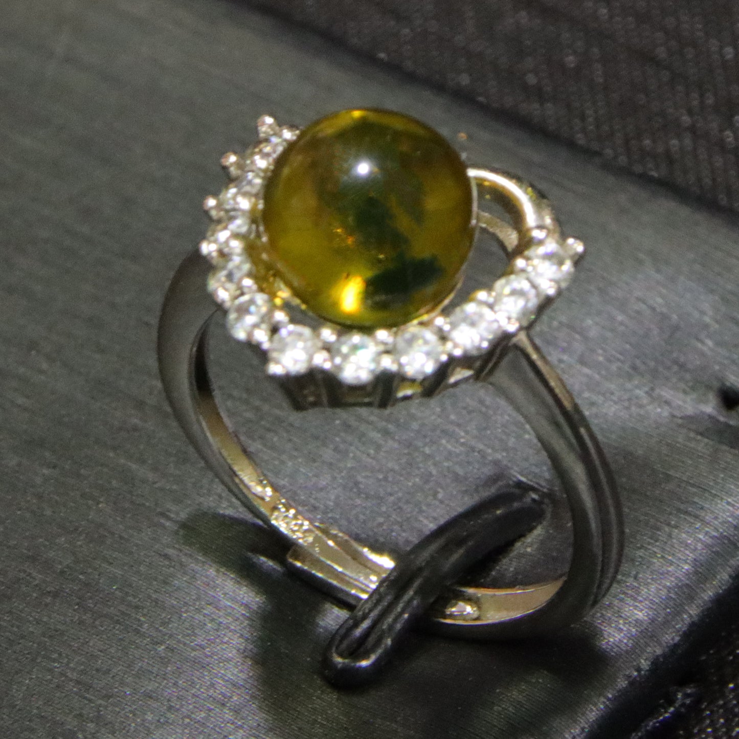 925 silver fashion blue amber diameter 8mm 0.003kg women's ring