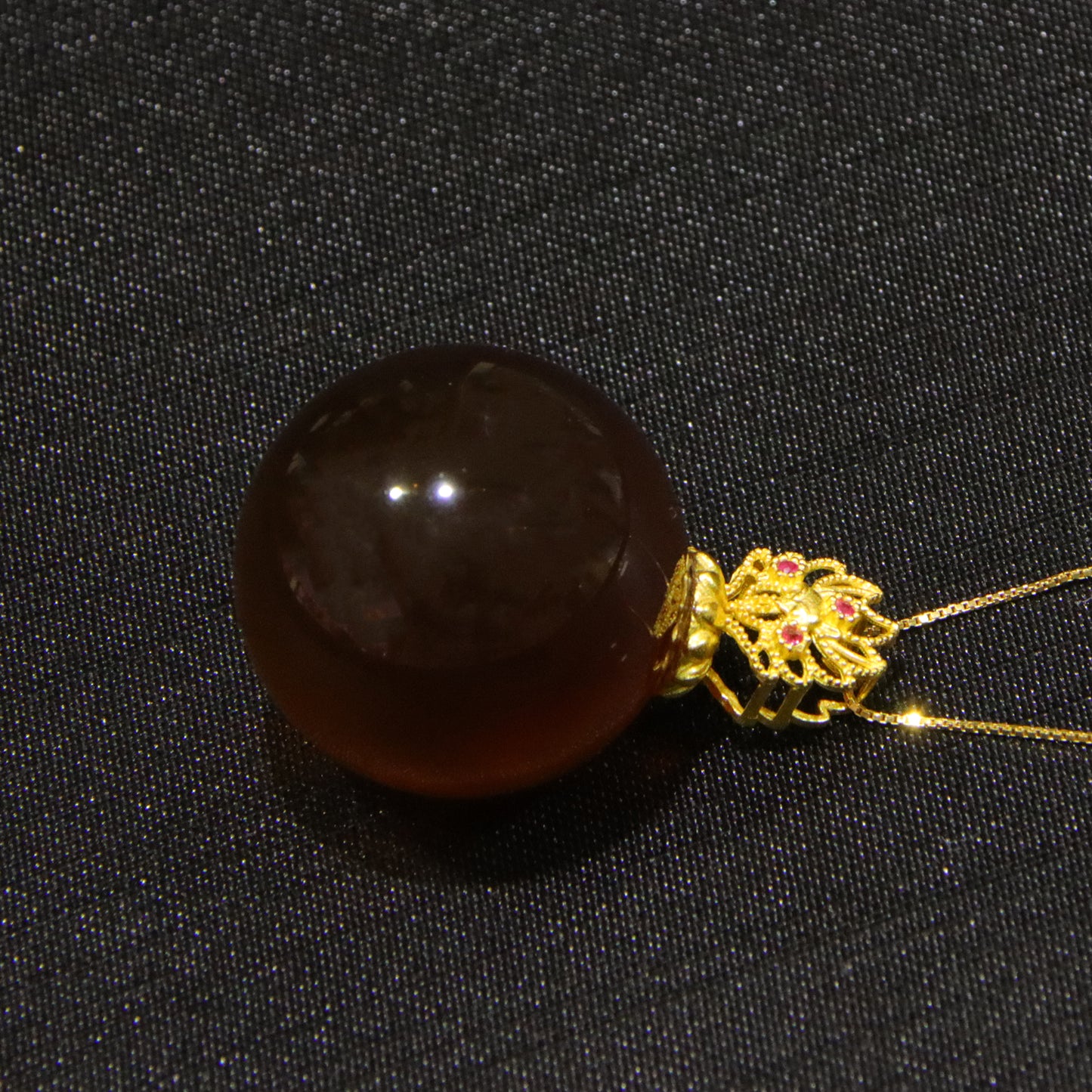 Vintage Blue Amber Women's Birthday Necklace Pendant