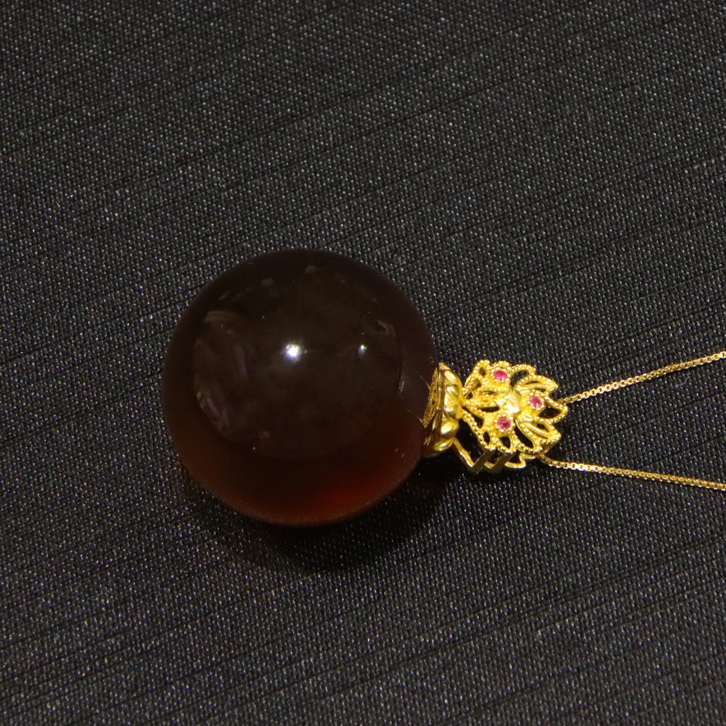 Vintage Blue Amber Women's Birthday Necklace Pendant