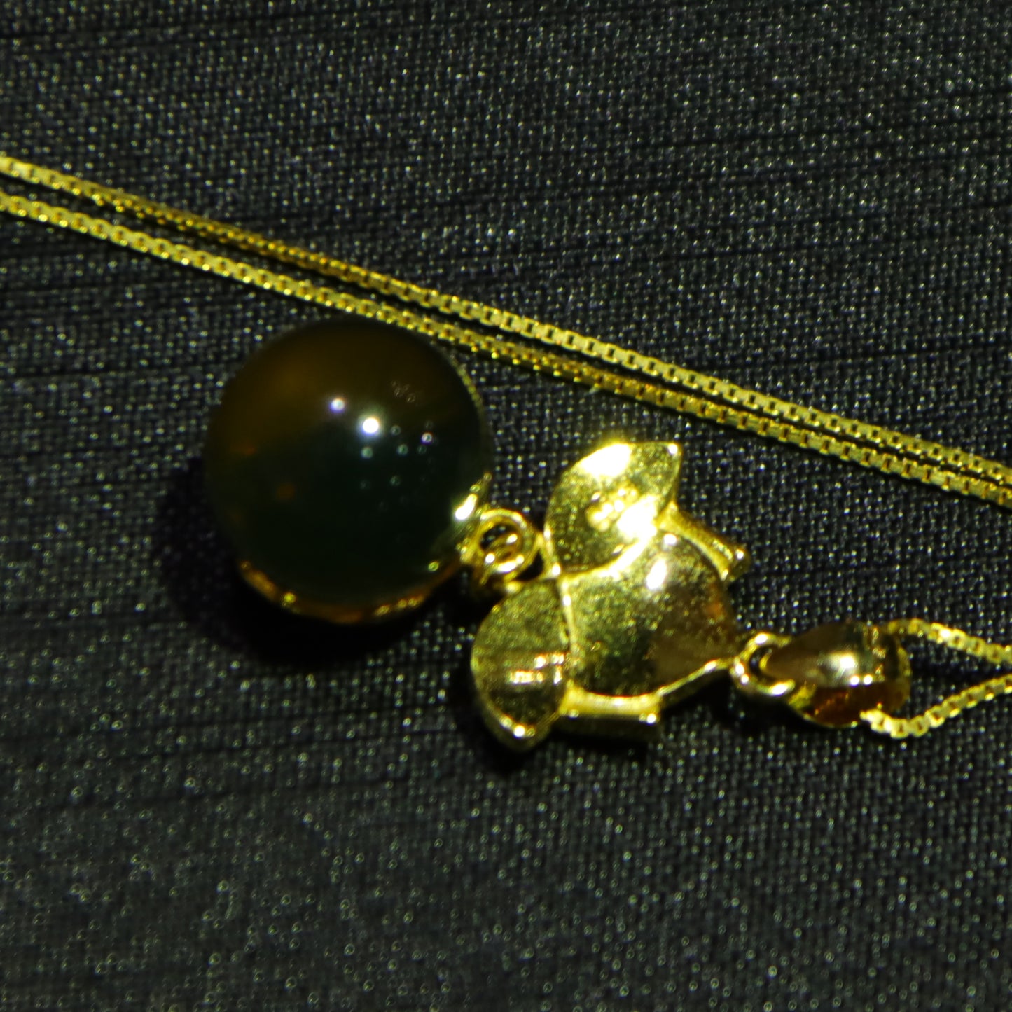 Handcrafted 925 Sterling Silver Mexico Blue Amber Pendant with Lotus Clasp – 10mm Round Bead