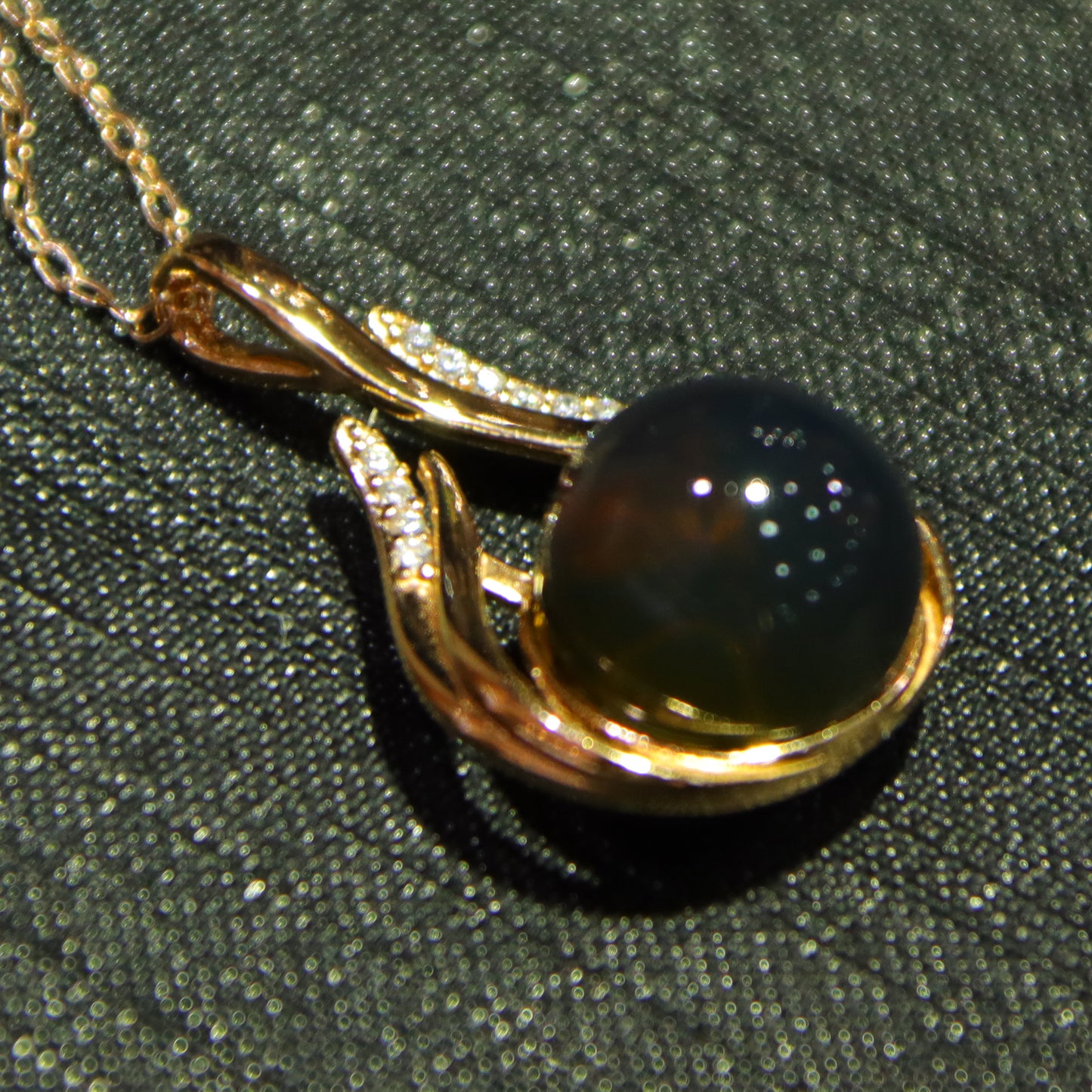 Natural Mexican Blue Amber Teardrop Gemstone necklace 10mm Round Bead
