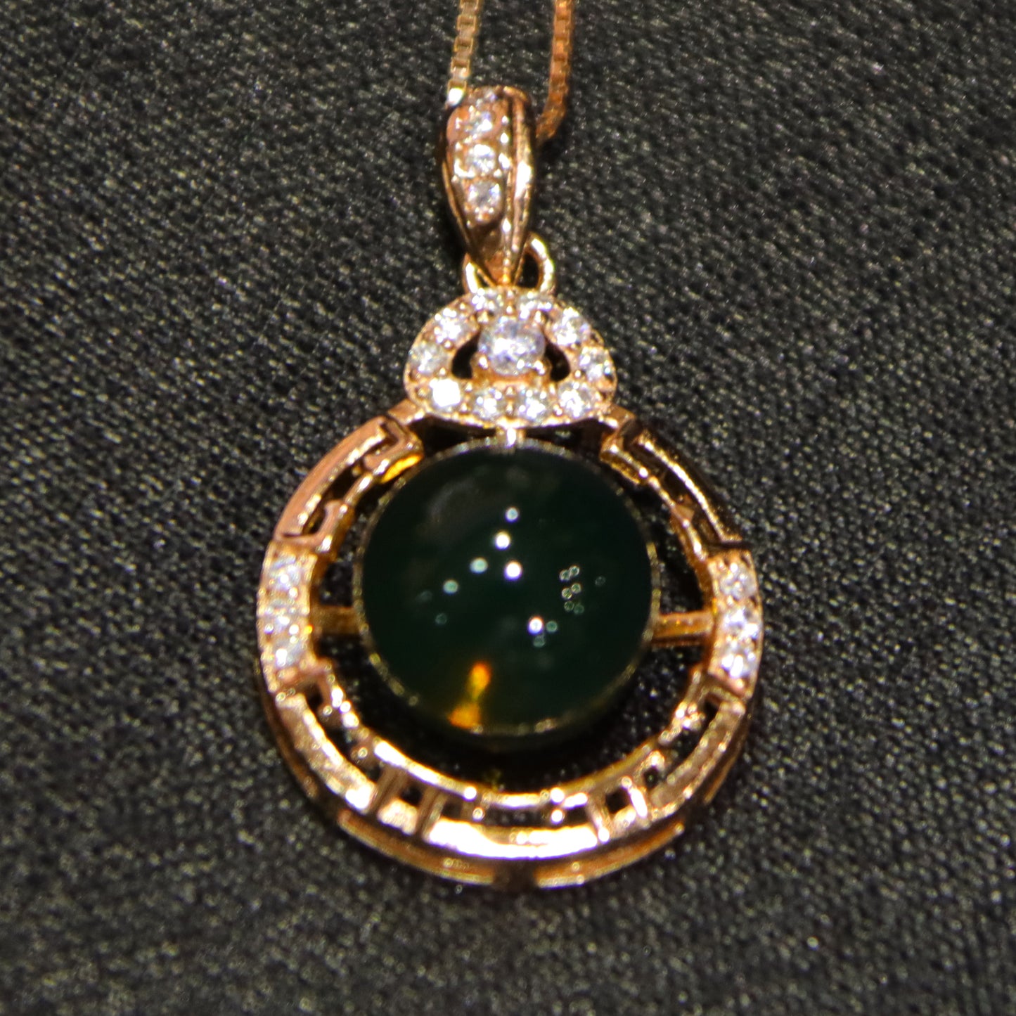 Pure Silver Natural Amber Mexican Blue Amber Round Pendant Necklace 9mm Bead