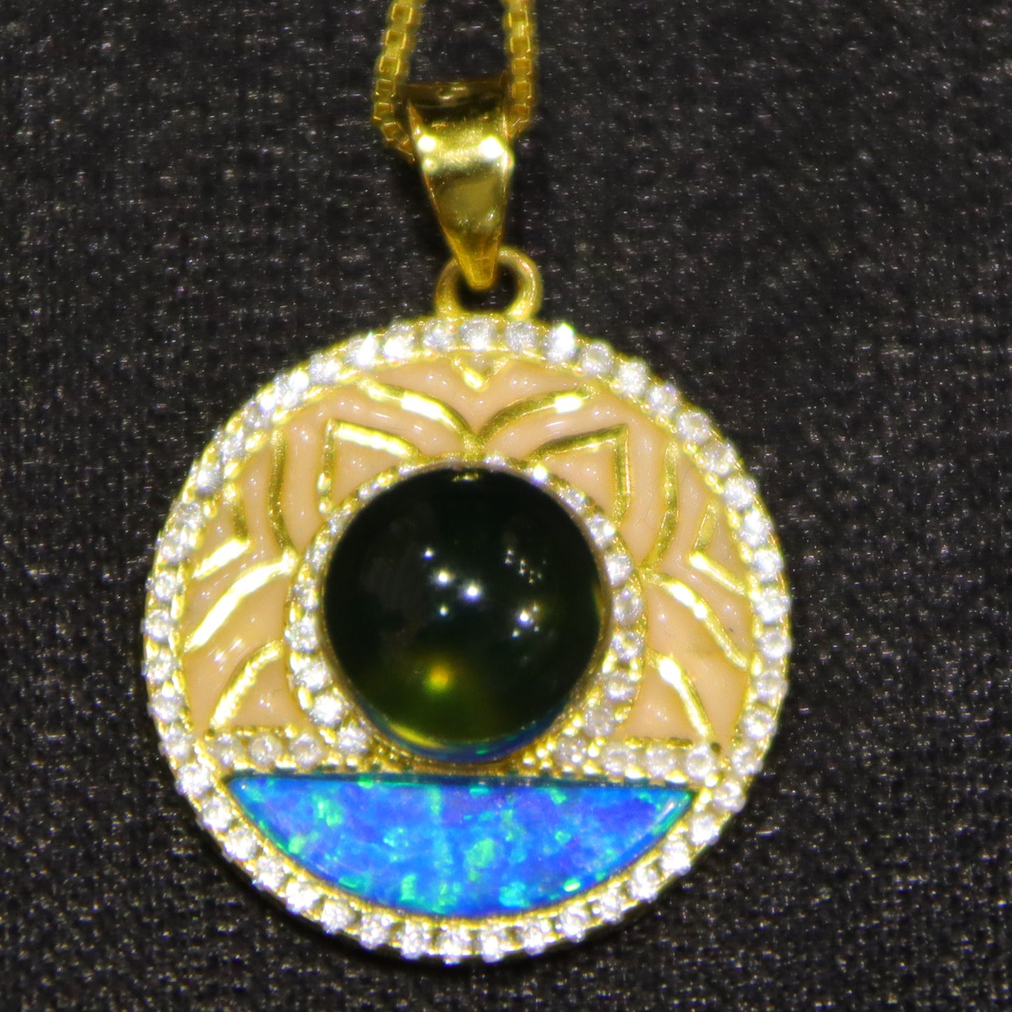 Natural Mexican Blue Amber Round Pendant | 8mm Handcrafted Gemstone Jewelry | Eco-Friendly Gift