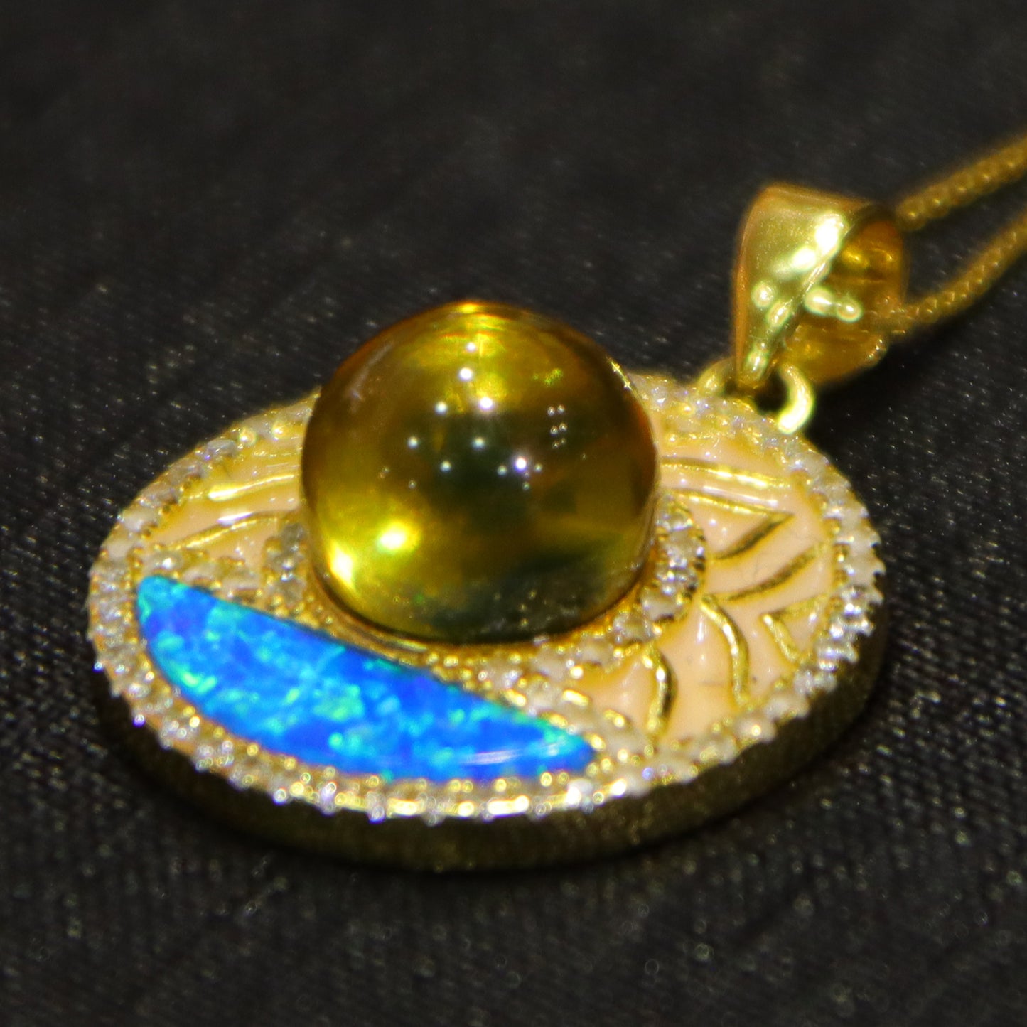 Natural Mexican Blue Amber Round Pendant | 8mm Handcrafted Gemstone Jewelry | Eco-Friendly Gift