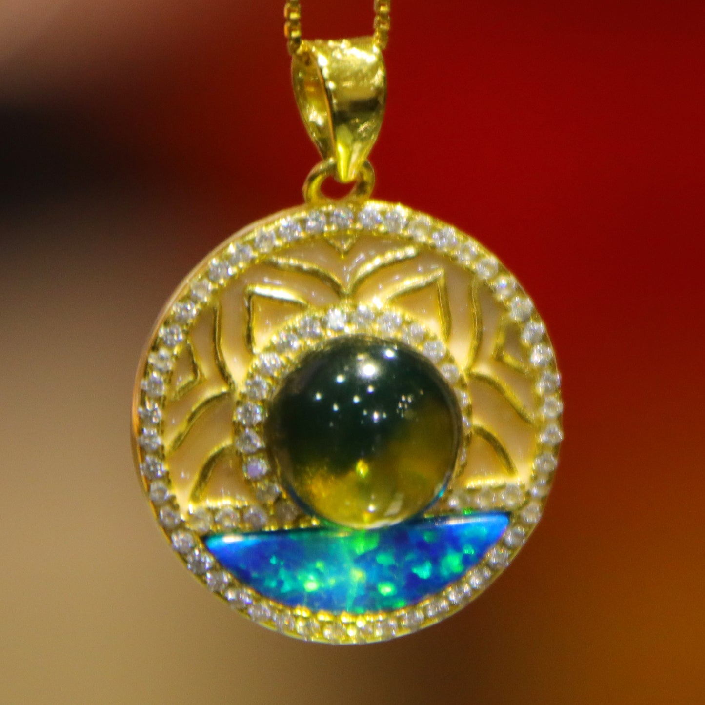Natural Mexican Blue Amber Round Pendant | 8mm Handcrafted Gemstone Jewelry | Eco-Friendly Gift