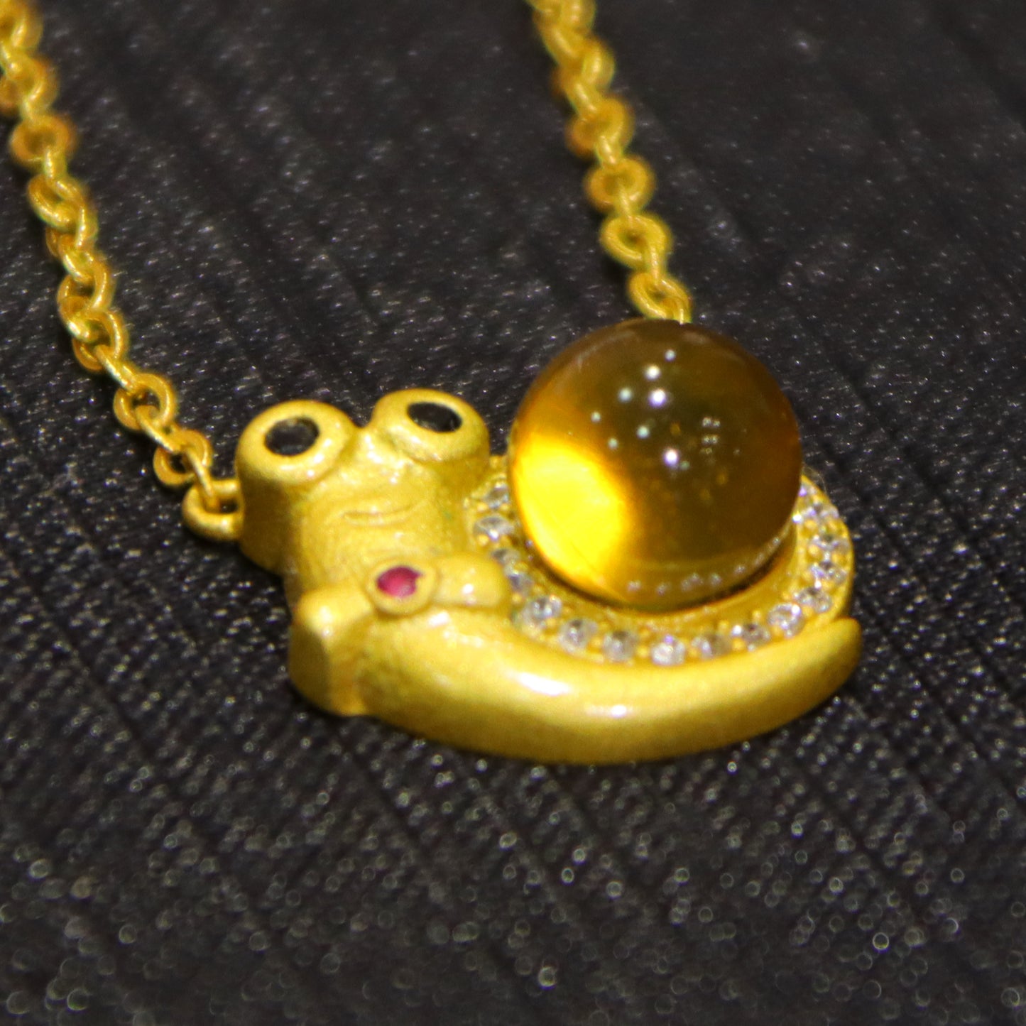 925 Sterling Silver Natural Amber Mexico Blue Amber Snail Pendant | 7mm Bead