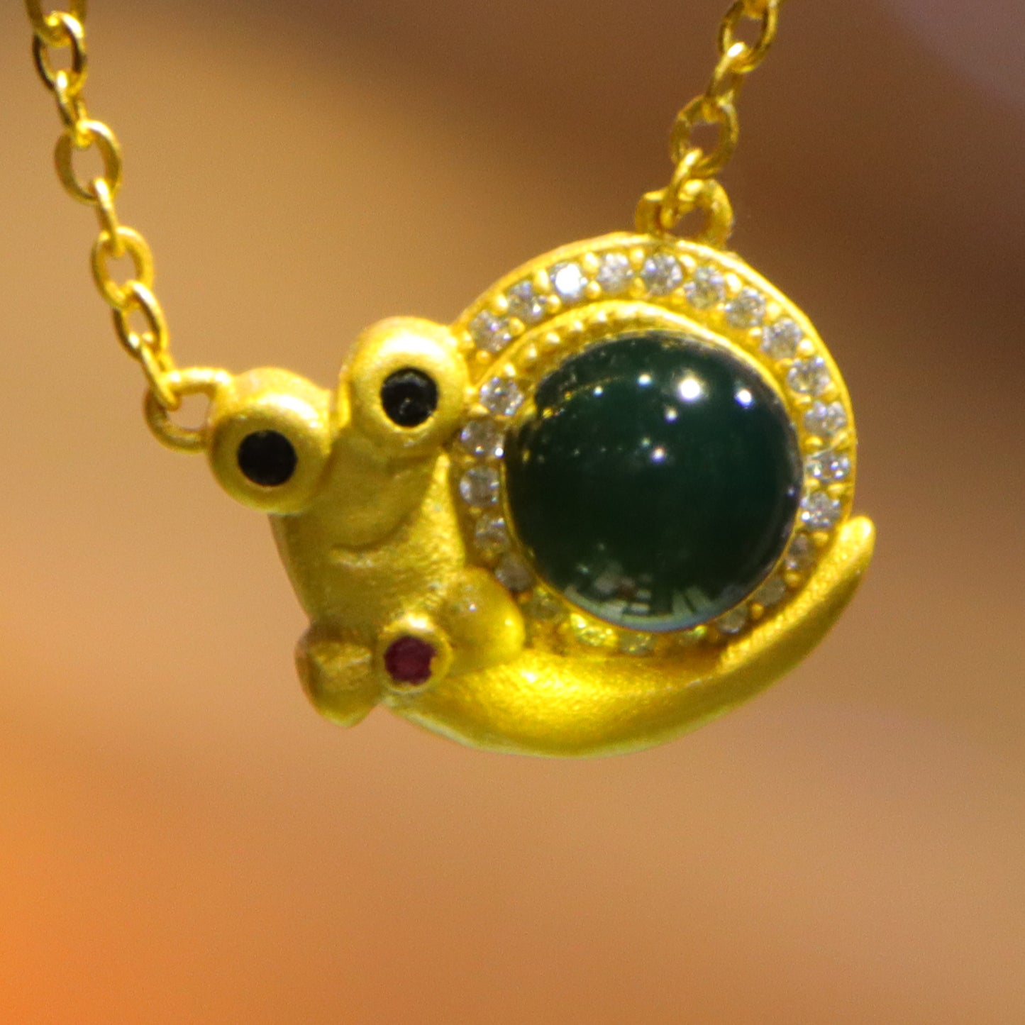 925 Sterling Silver Natural Amber Mexico Blue Amber Snail Pendant | 7mm Bead