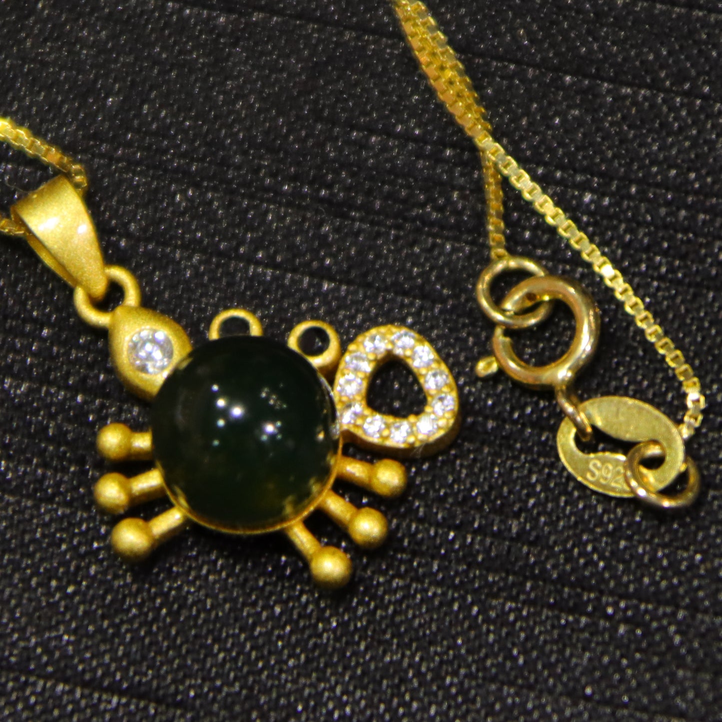 Natural Mexico Blue Amber Crab Necklace - Handmade 7mm Round Bead Jewelry