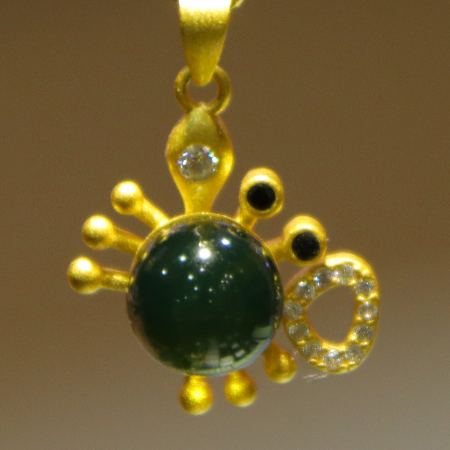 Natural Mexico Blue Amber Crab Necklace - Handmade 7mm Round Bead Jewelry