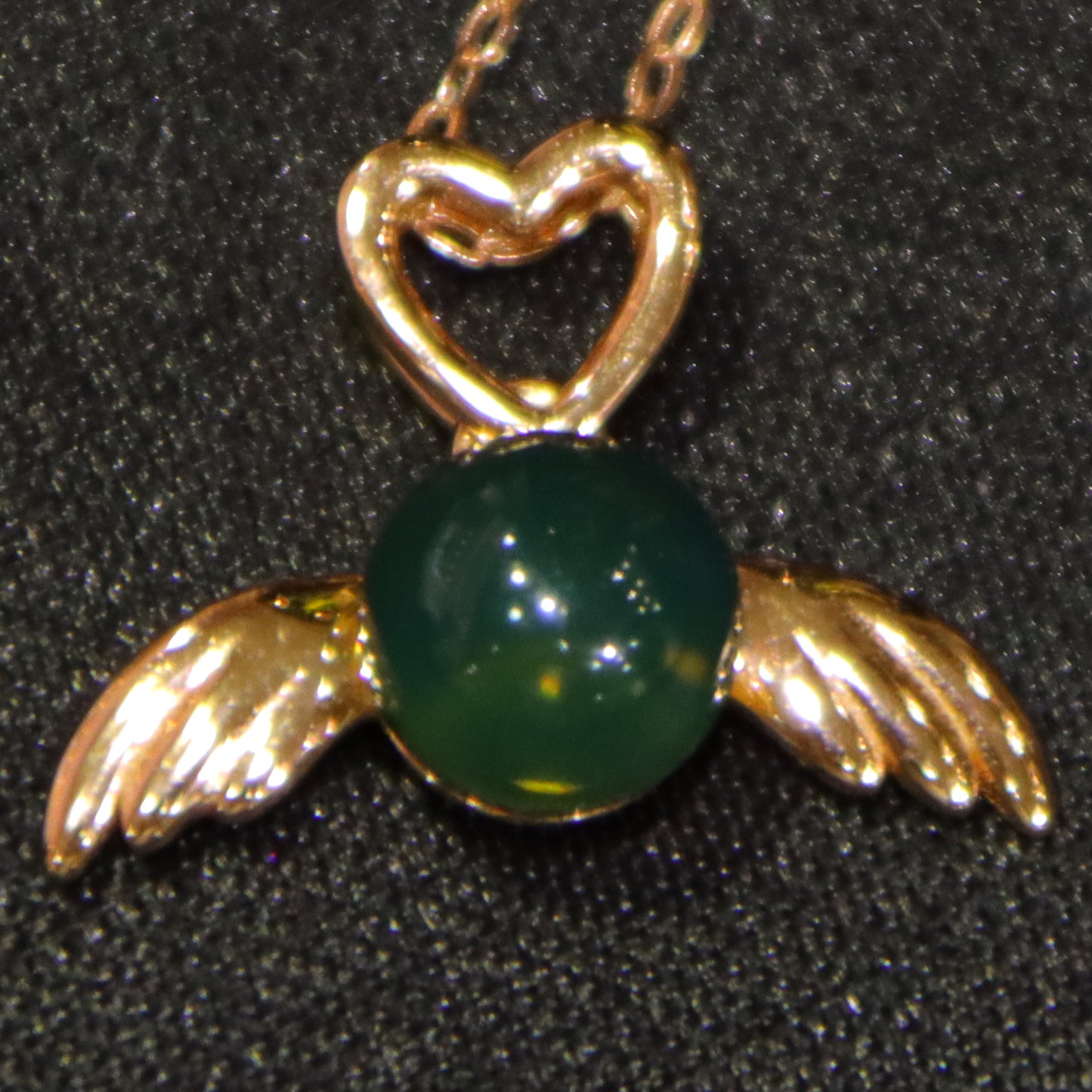 925 Sterling Silver Pendant with Natural Mexico Blue Amber Heart Angel Charm, 7mm Bead