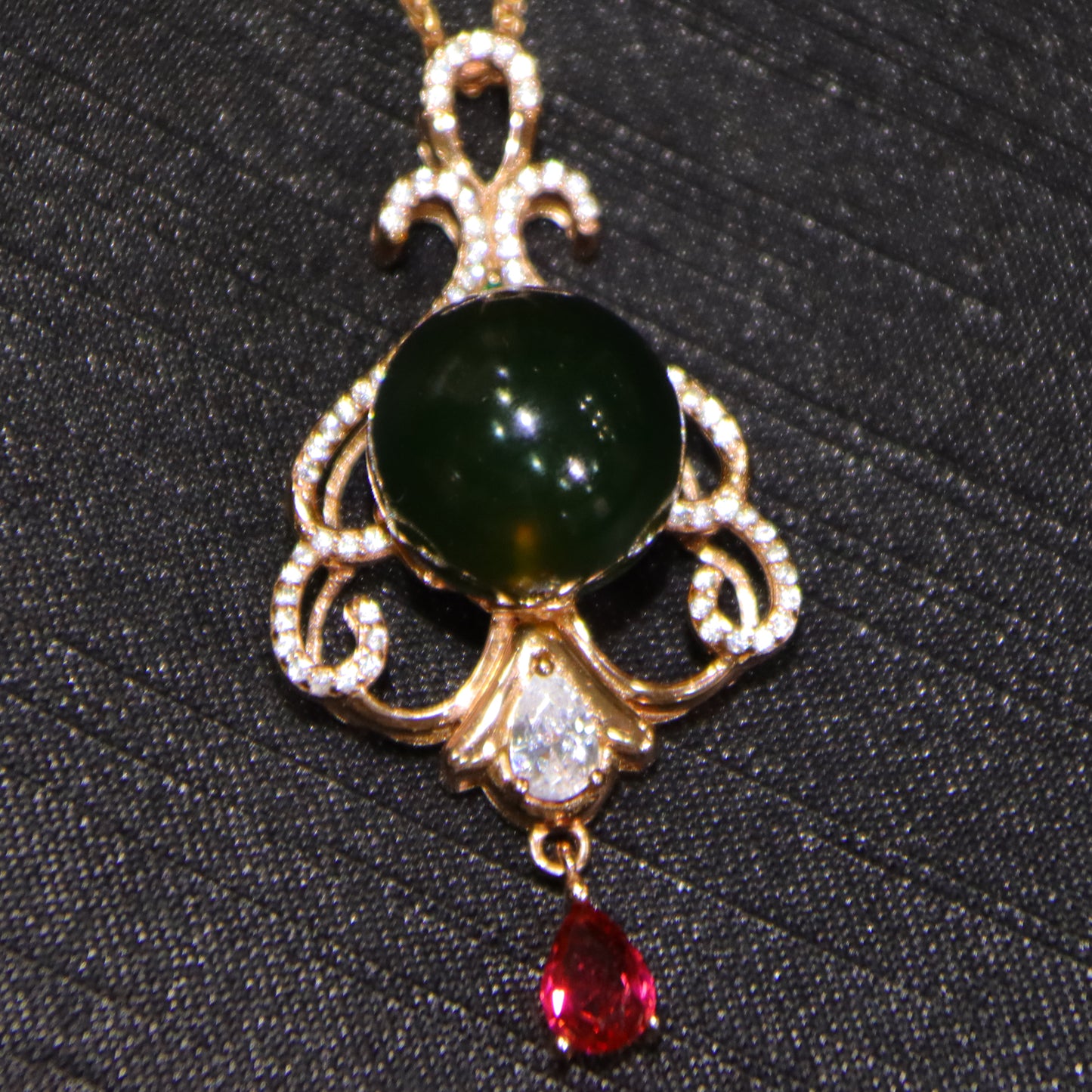 925 Sterling Silver Pendant with Natural Mexico Blue Amber Flower Design, 14mm Round Bead