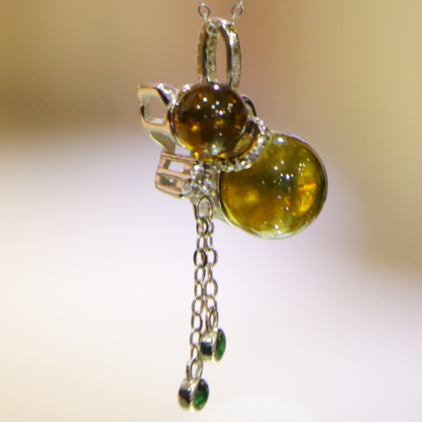 925 Sterling Silver Natural Moxico Blue Amber Pendant Handmade Blue Amber Jewelry 6mm 9mm Bead Gift for Women Men