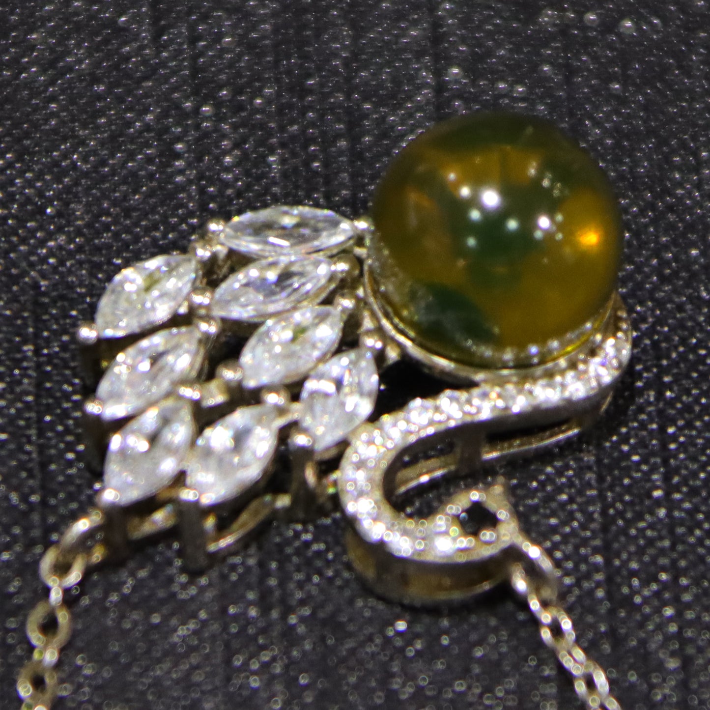 925 Sterling Silver Natural Amber Mexico Blue Amber Swan Pendant Necklace