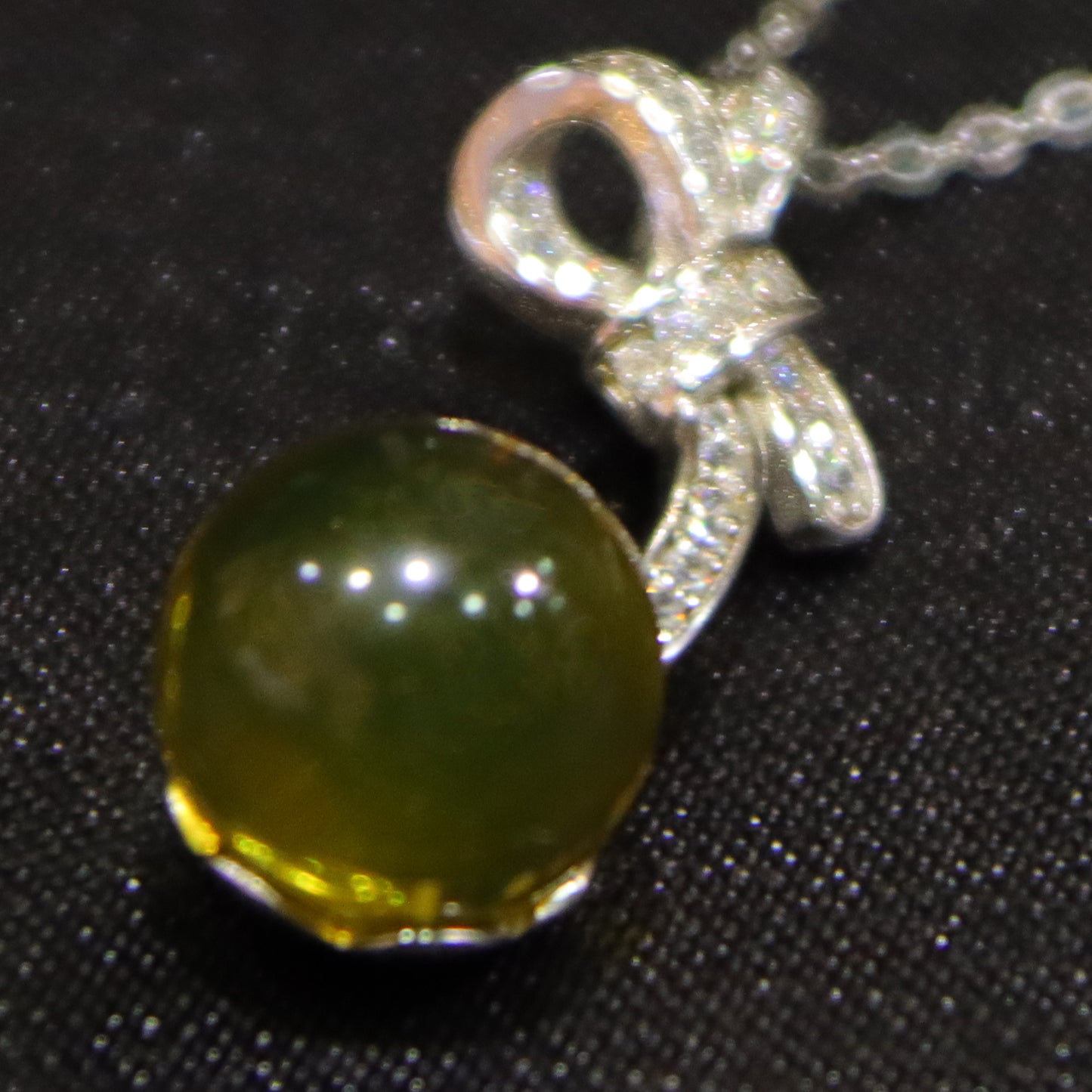 925 Sterling Silver Natural Mexico Blue Amber Bow Pendant with 10mm Bead