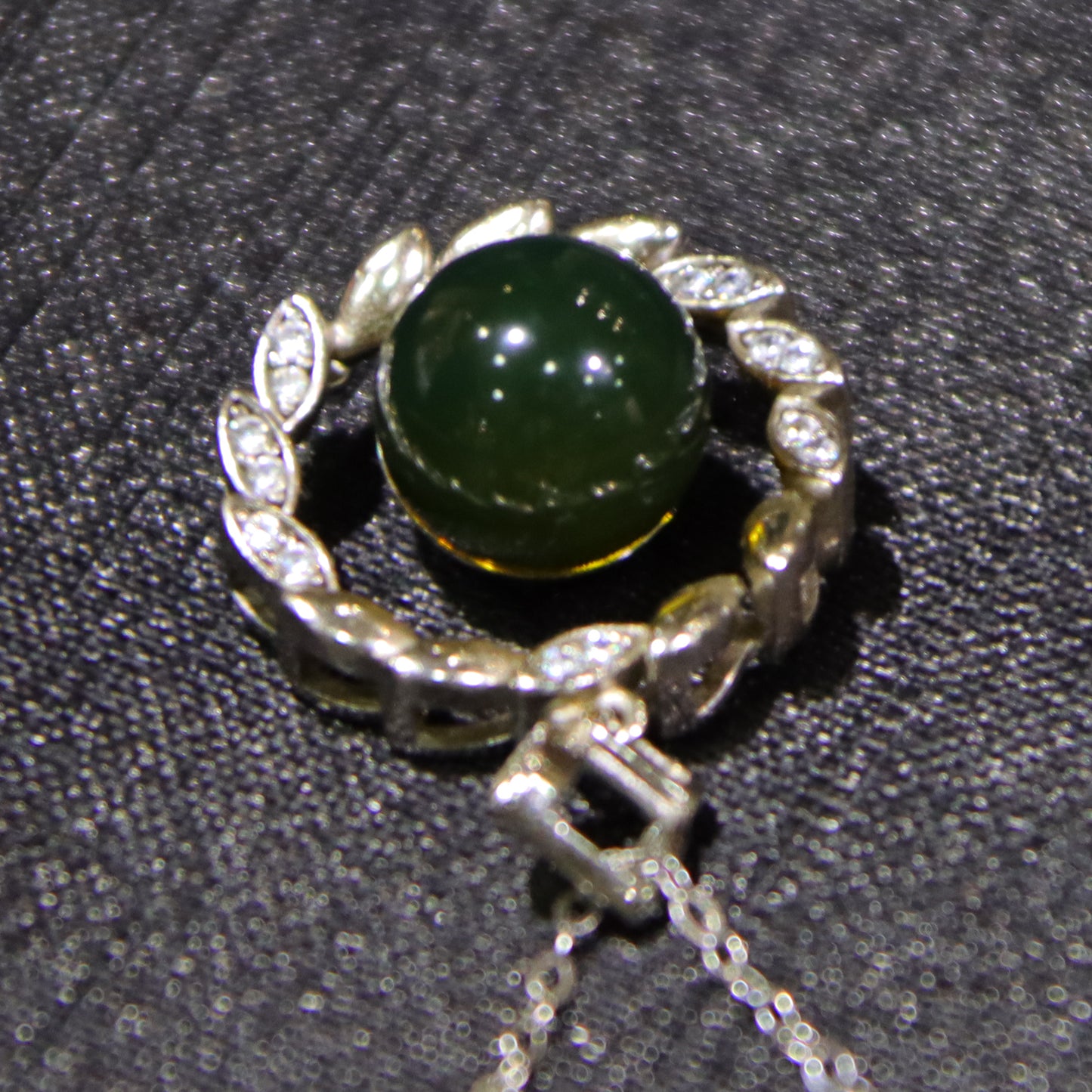 925 Sterling Silver Natural Mexico Blue Amber Round Pendant Necklace - 8mm Bead