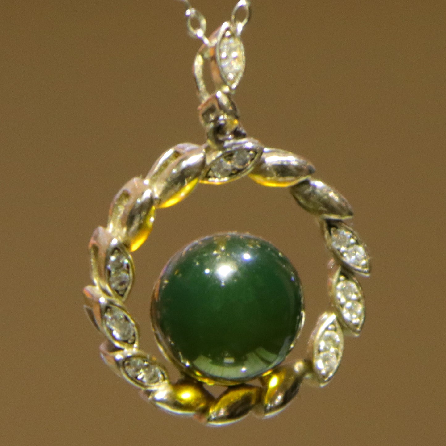925 Sterling Silver Natural Mexico Blue Amber Round Pendant Necklace - 8mm Bead