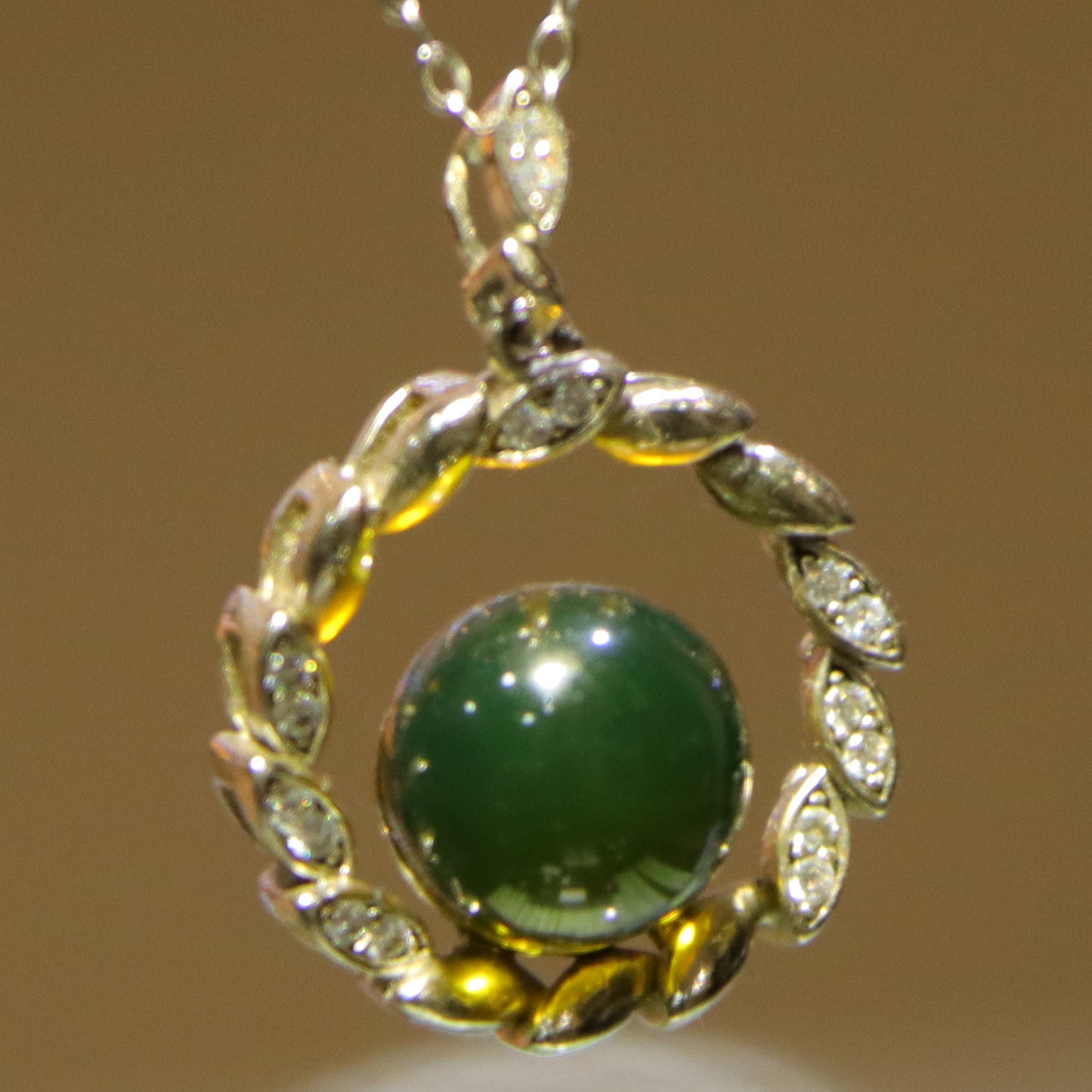 925 Sterling Silver Natural Mexico Blue Amber Round Pendant Necklace - 8mm Bead