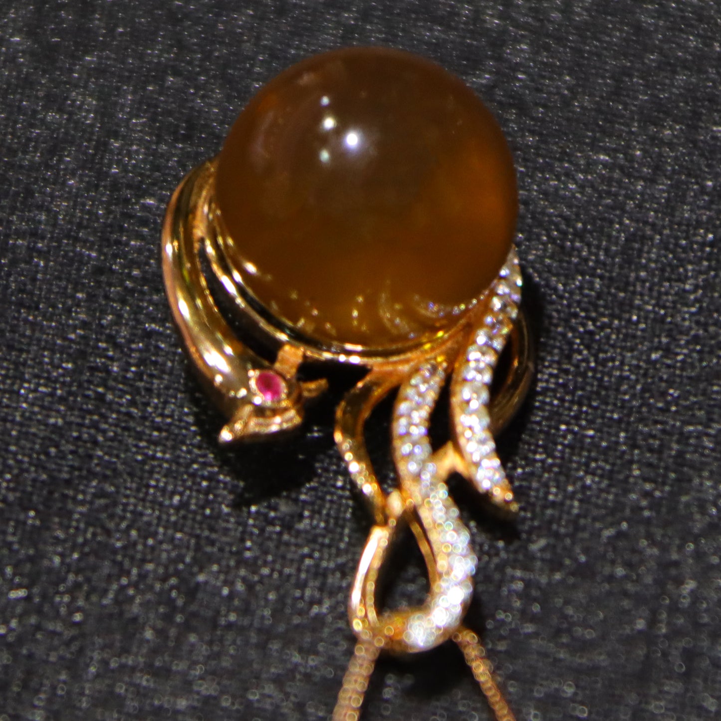 925 Sterling Silver Natural Mexico Blue Amber Phoenix Pendant with 12mm Round Bead