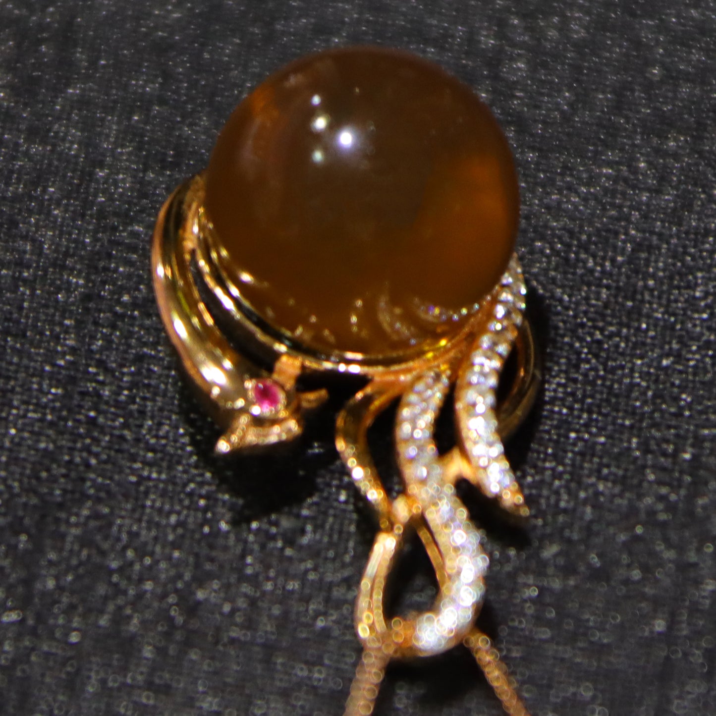925 Sterling Silver Natural Mexico Blue Amber Phoenix Pendant with 12mm Round Bead