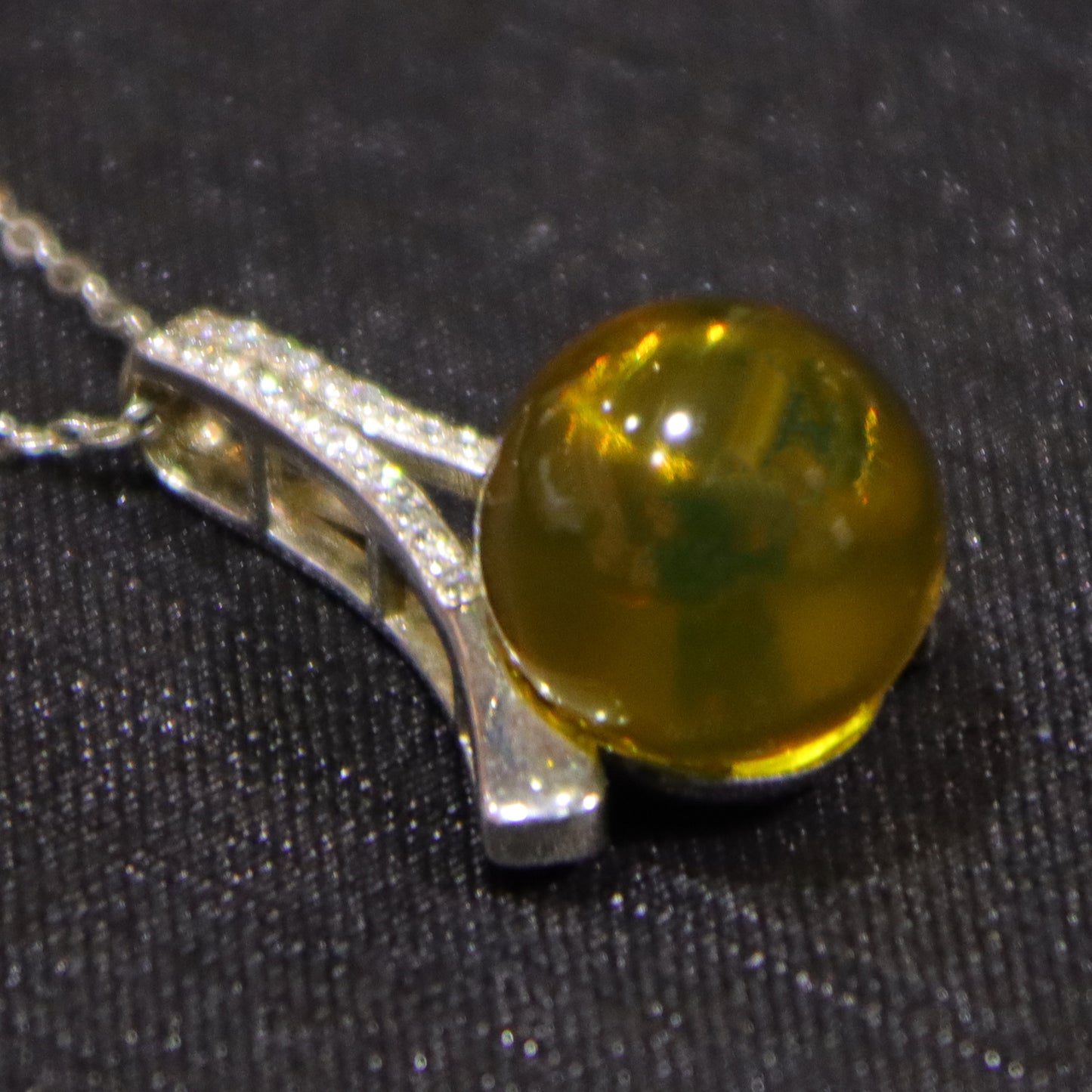 Handcrafted 925 Sterling Silver Geometric Pendant with Natural Mexico Blue Amber | Sleek Modern Design