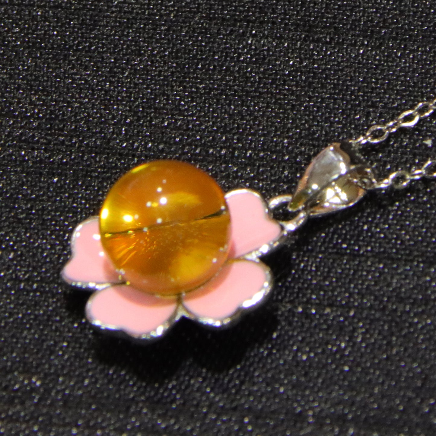 925 Sterling Silver Mexican Blue Amber Pink Floral Jewelry Set – Necklace, Earrings, Ring Trio