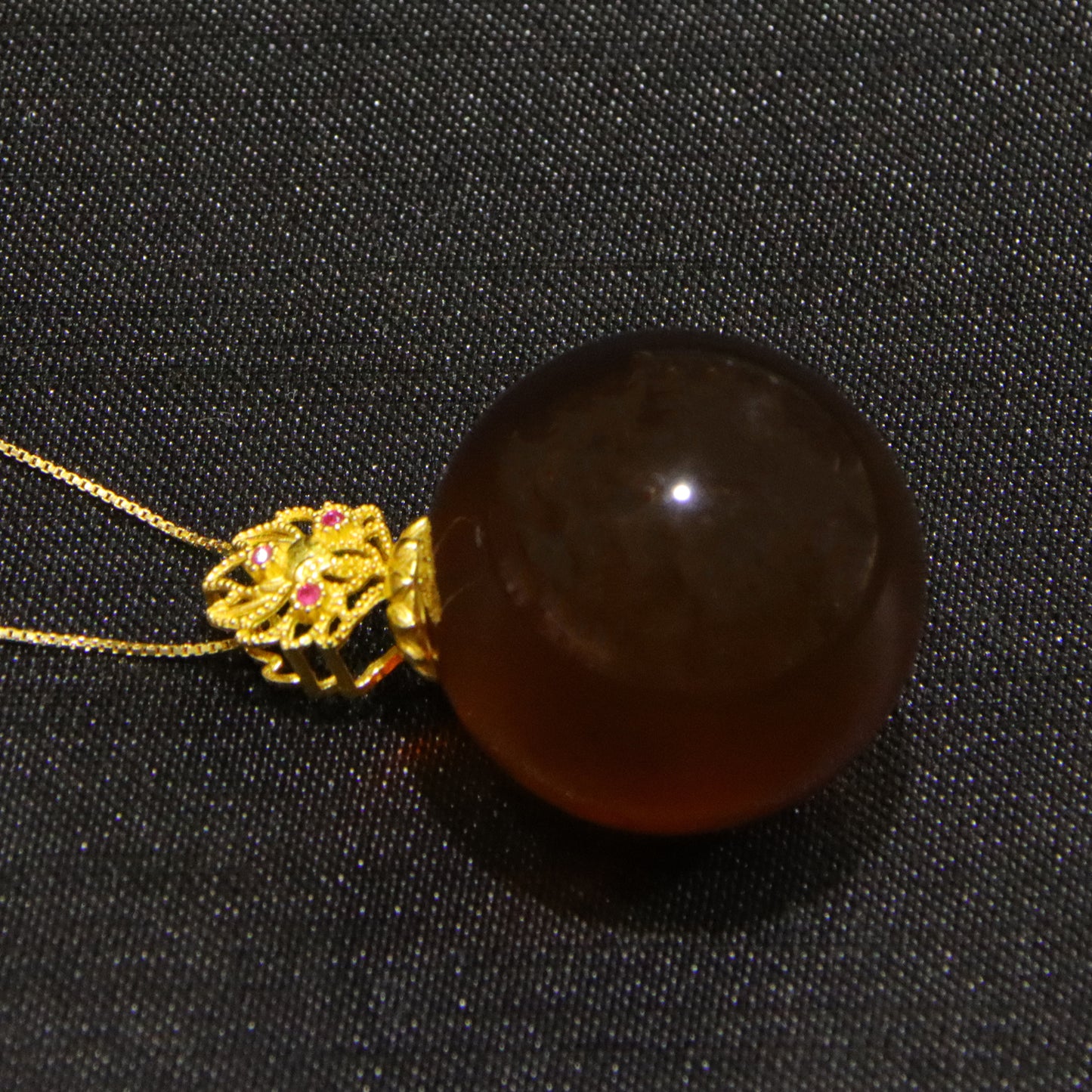 Vintage Blue Amber Women's Birthday Necklace Pendant