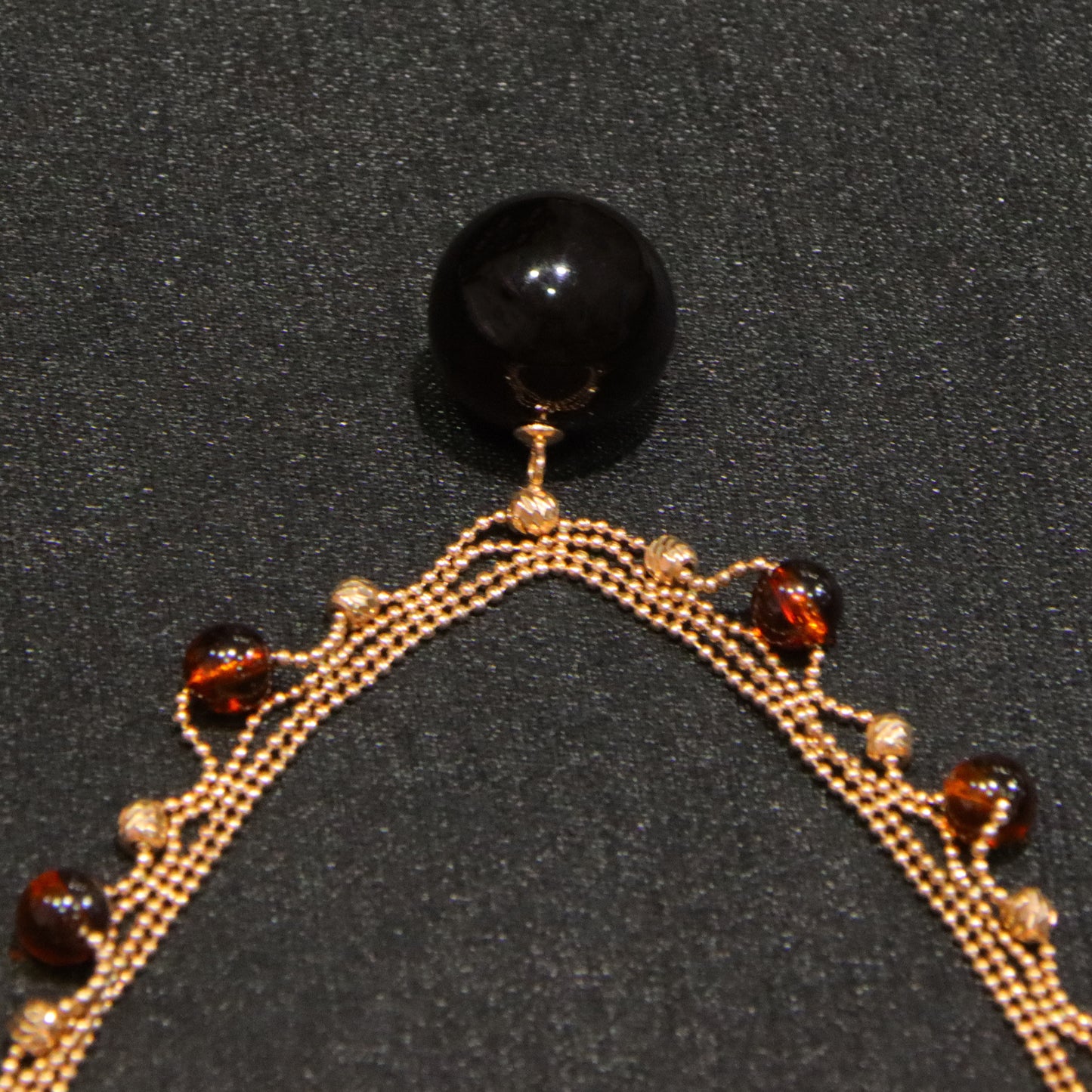 Fashion retro blue amber diameter 15mm  ladies necklace pendant