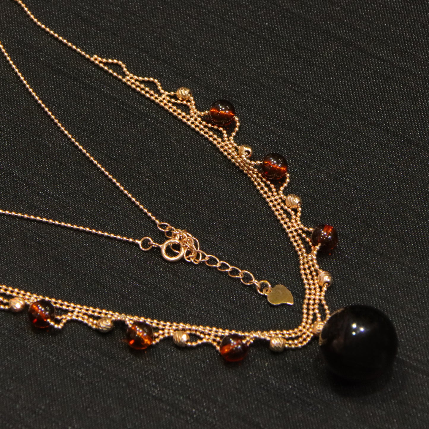 Fashion retro blue amber diameter 15mm  ladies necklace pendant