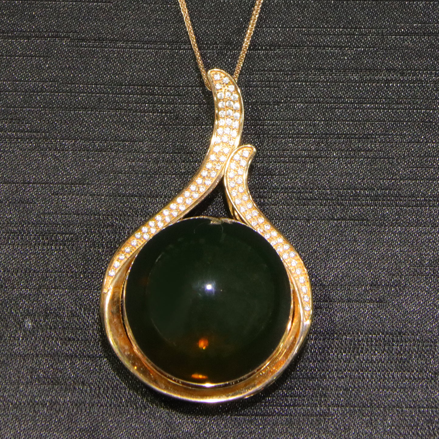 925 silver blue amber diameter 39mm 0.048kg ladies necklace pendant