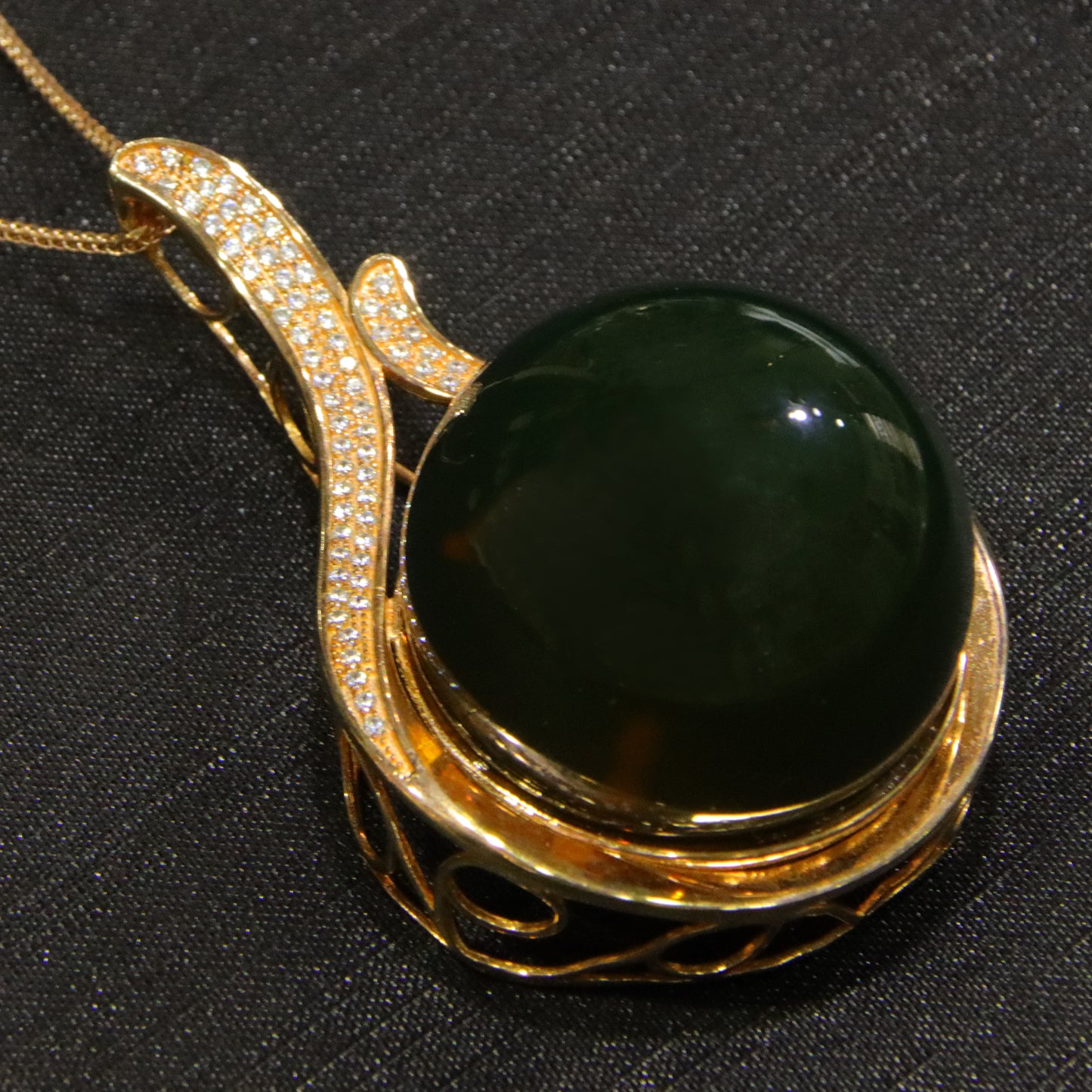 925 silver blue amber diameter 39mm 0.048kg ladies necklace pendant