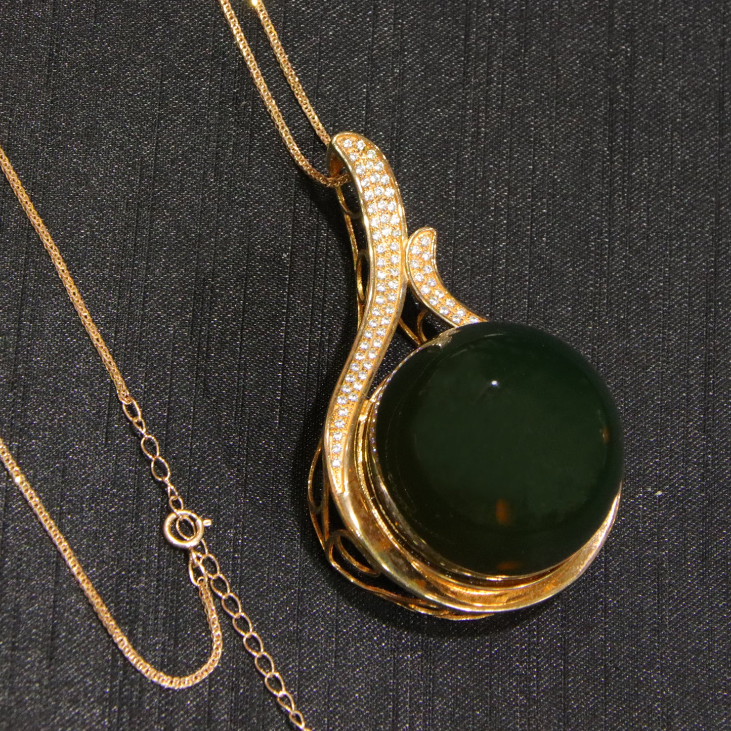 925 silver blue amber diameter 39mm 0.048kg ladies necklace pendant