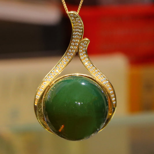 925 silver blue amber diameter 39mm 0.048kg ladies necklace pendant
